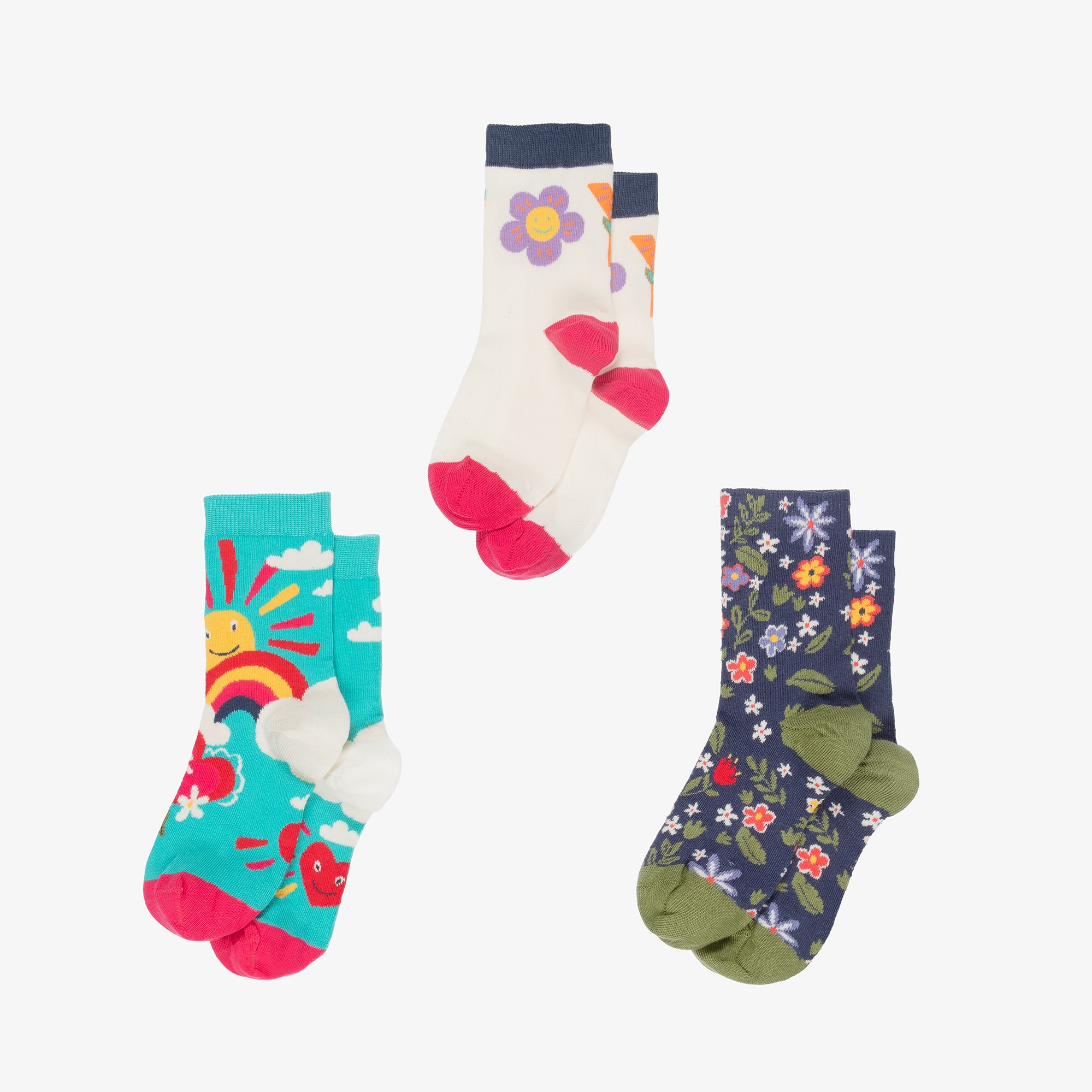 Boys Organic Cotton Socks (3 Pack) - View 3