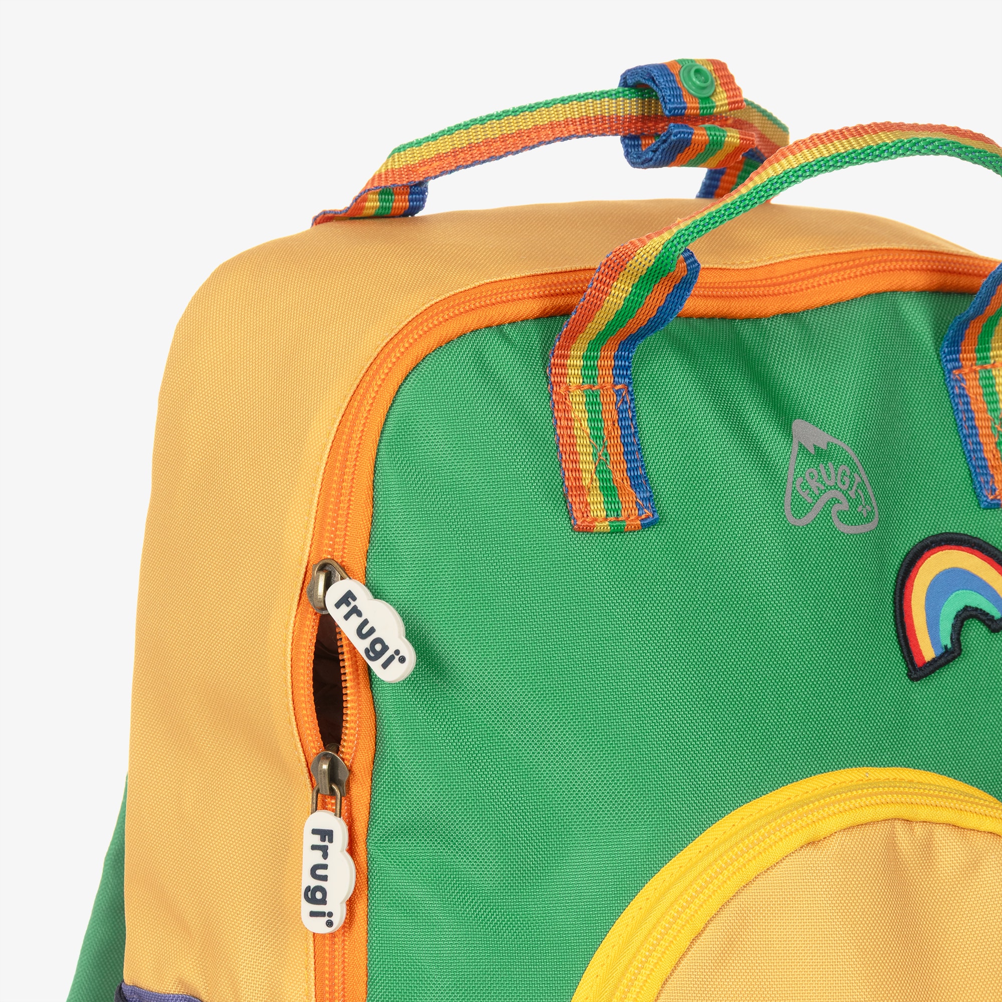 Green Colourblock Happy Face Backpack (34cm) - View 7