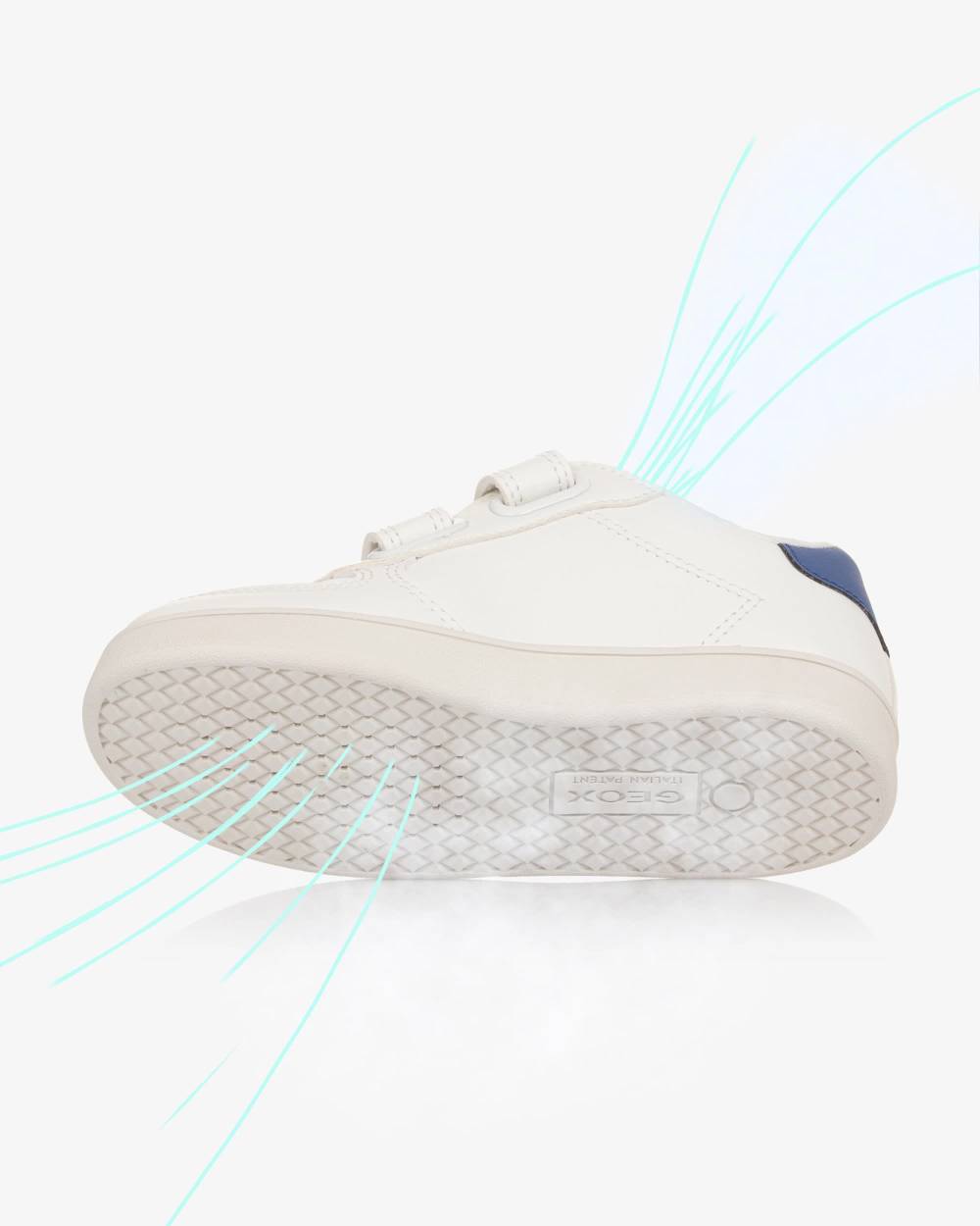 Boys White Faux Leather Football Trainers - View 3