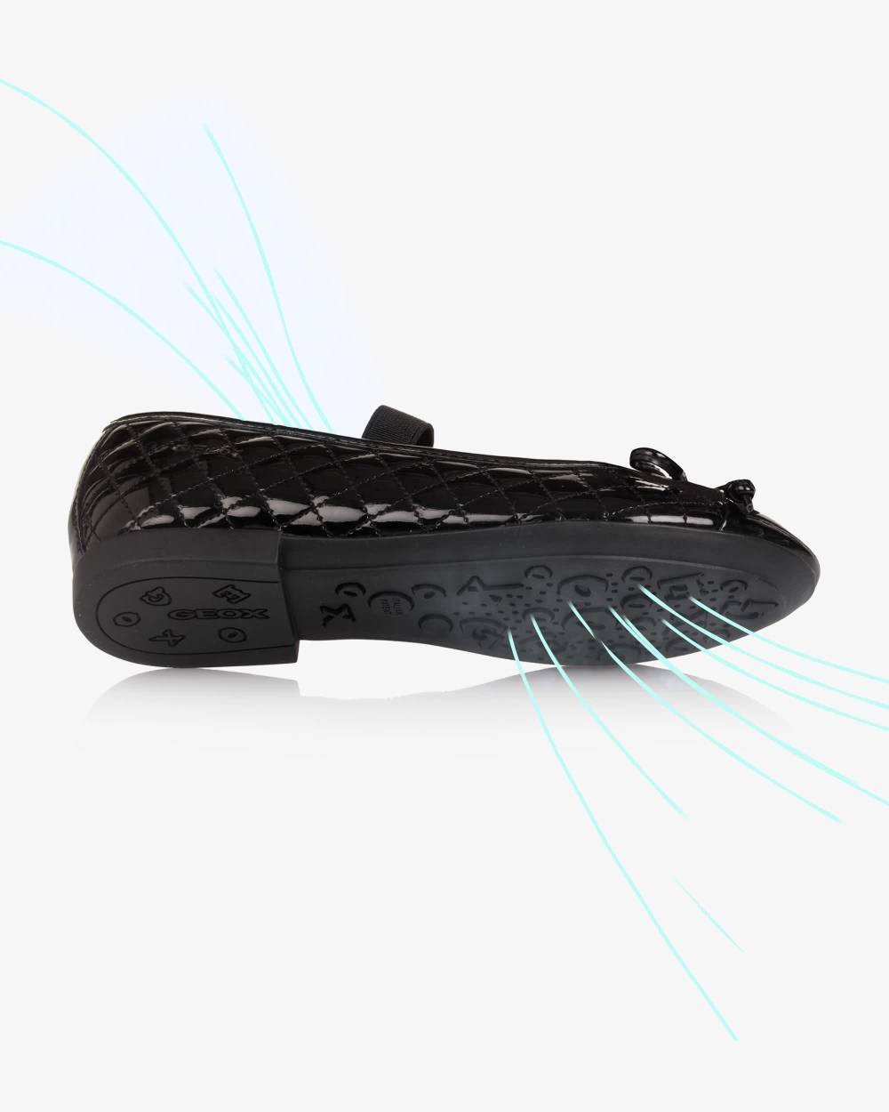 Girls Black Leather Ballet Pumps - View 5