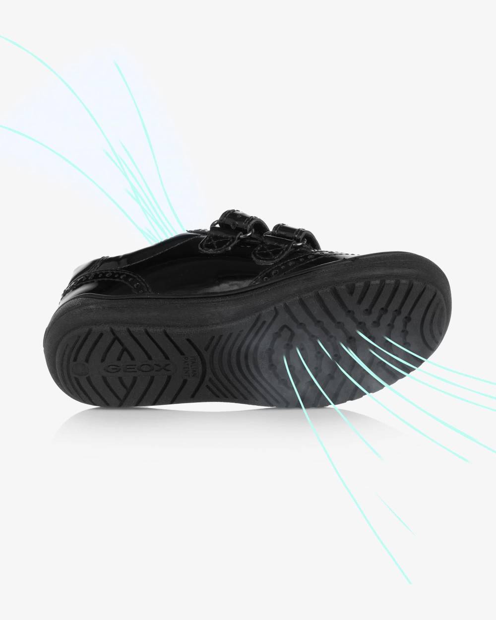 Girls Black Patent Leather Trainers - View 5
