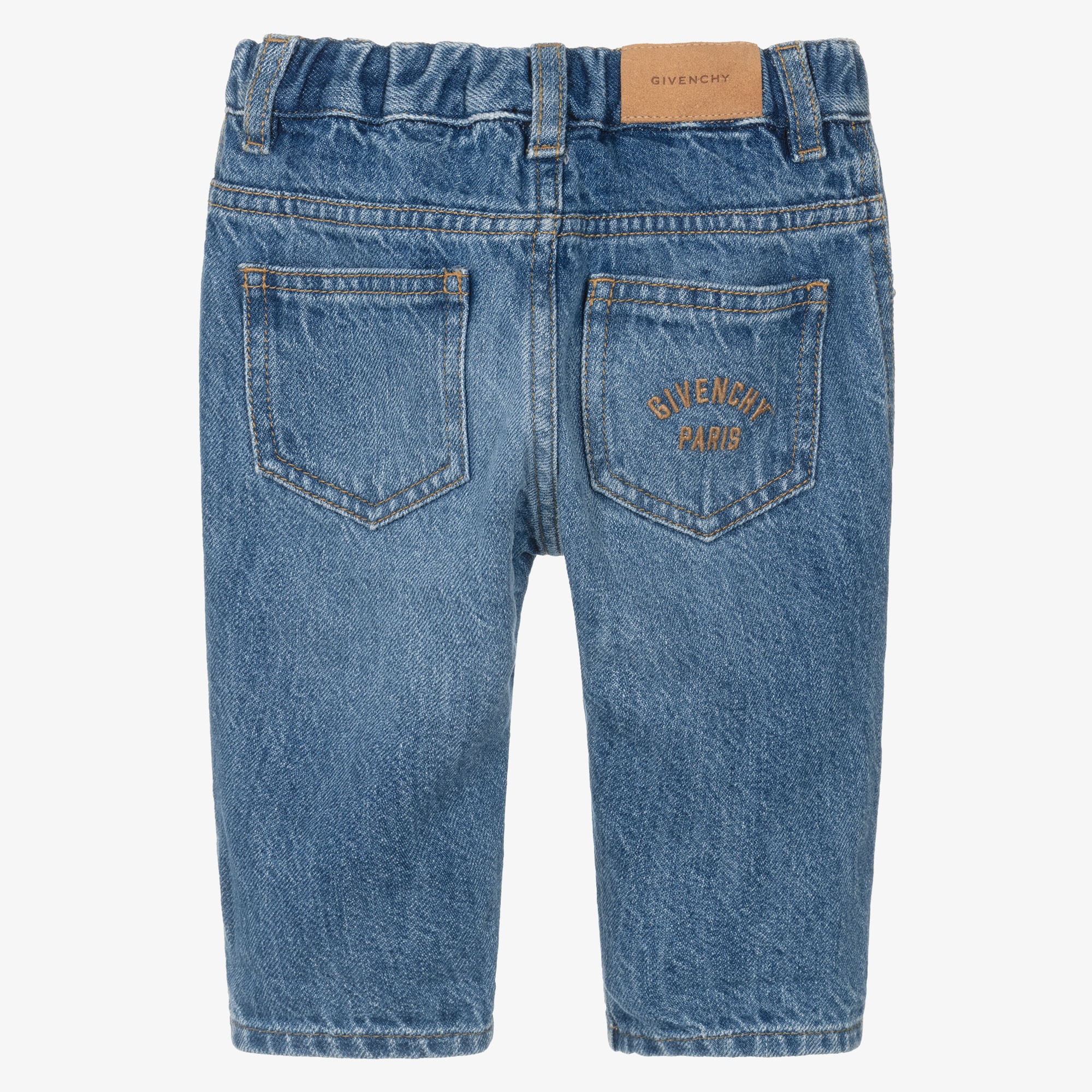 Boys Blue Denim Elasticated Waist Jeans - View 2