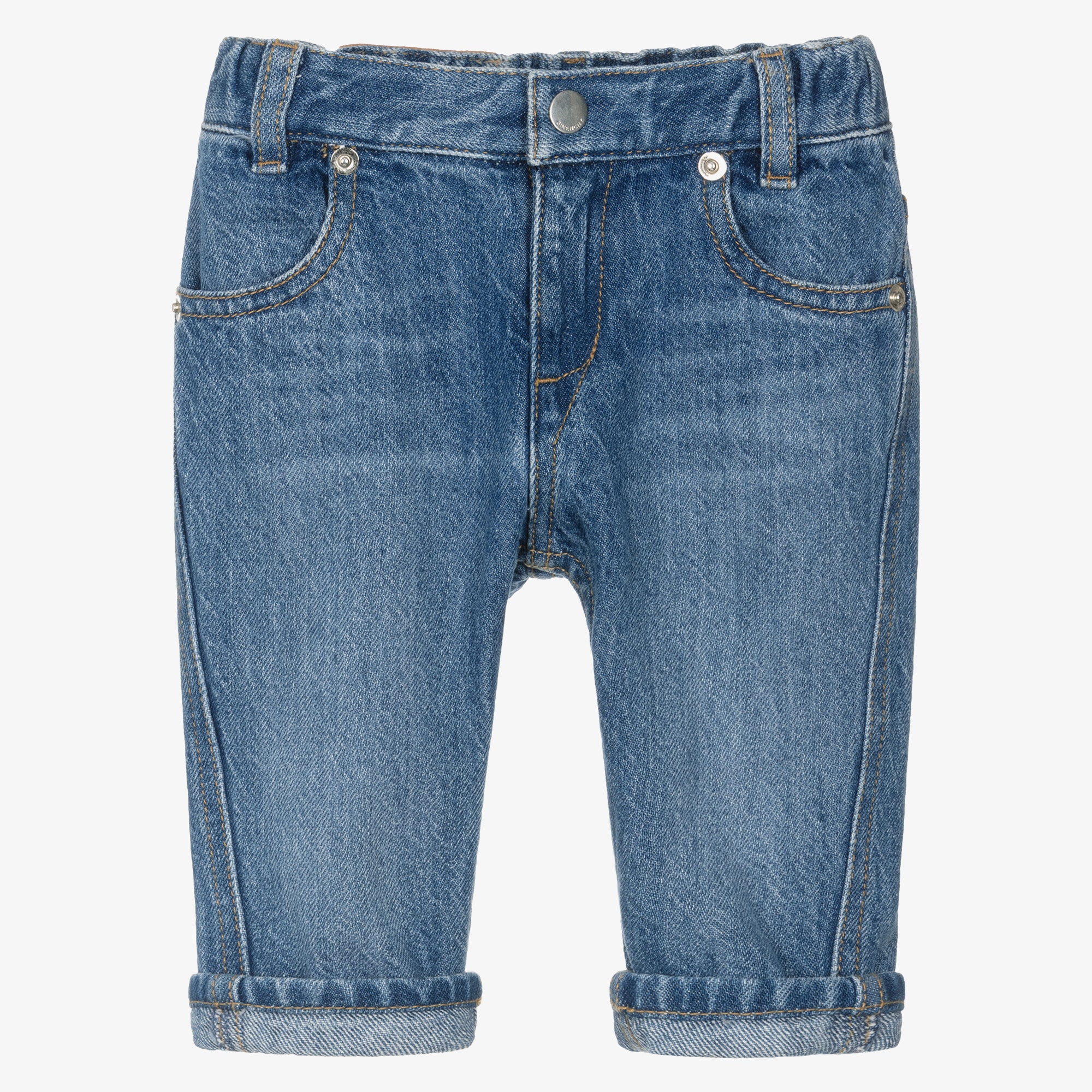 Boys Blue Denim Elasticated Waist Jeans - View 3