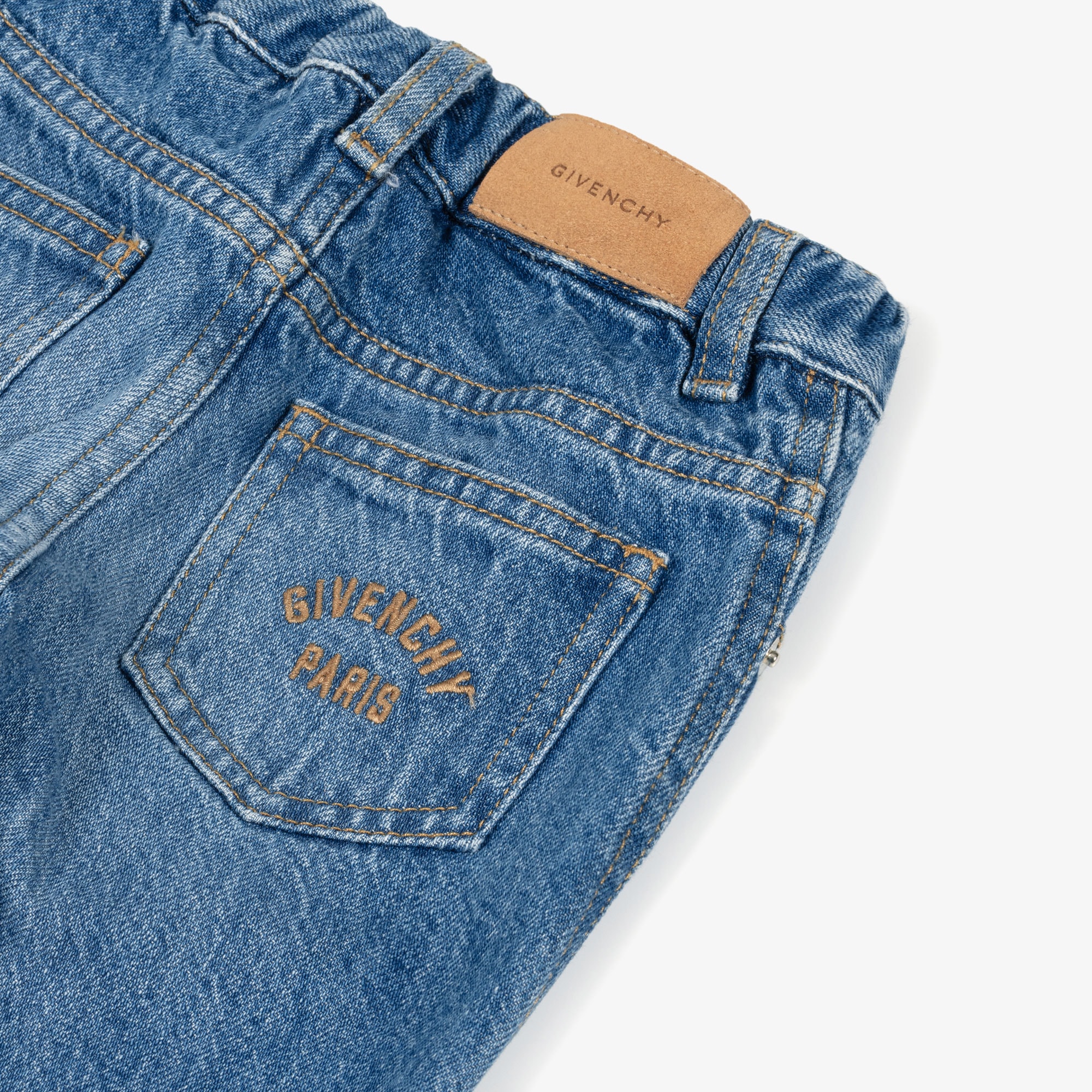 Boys Blue Denim Elasticated Waist Jeans - View 4