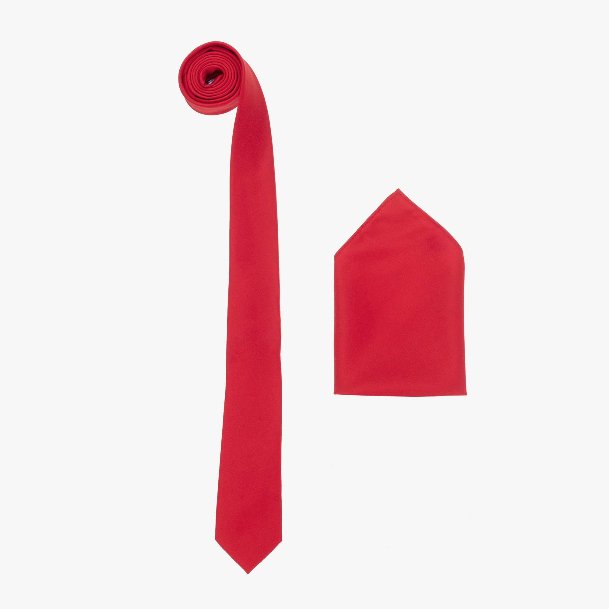 Boys Red Satin Tie Set - View 1