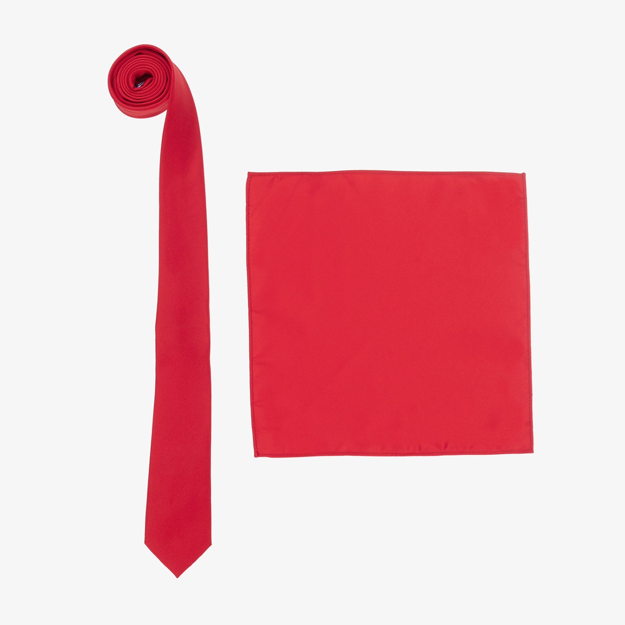 Boys Red Satin Tie Set - View 2