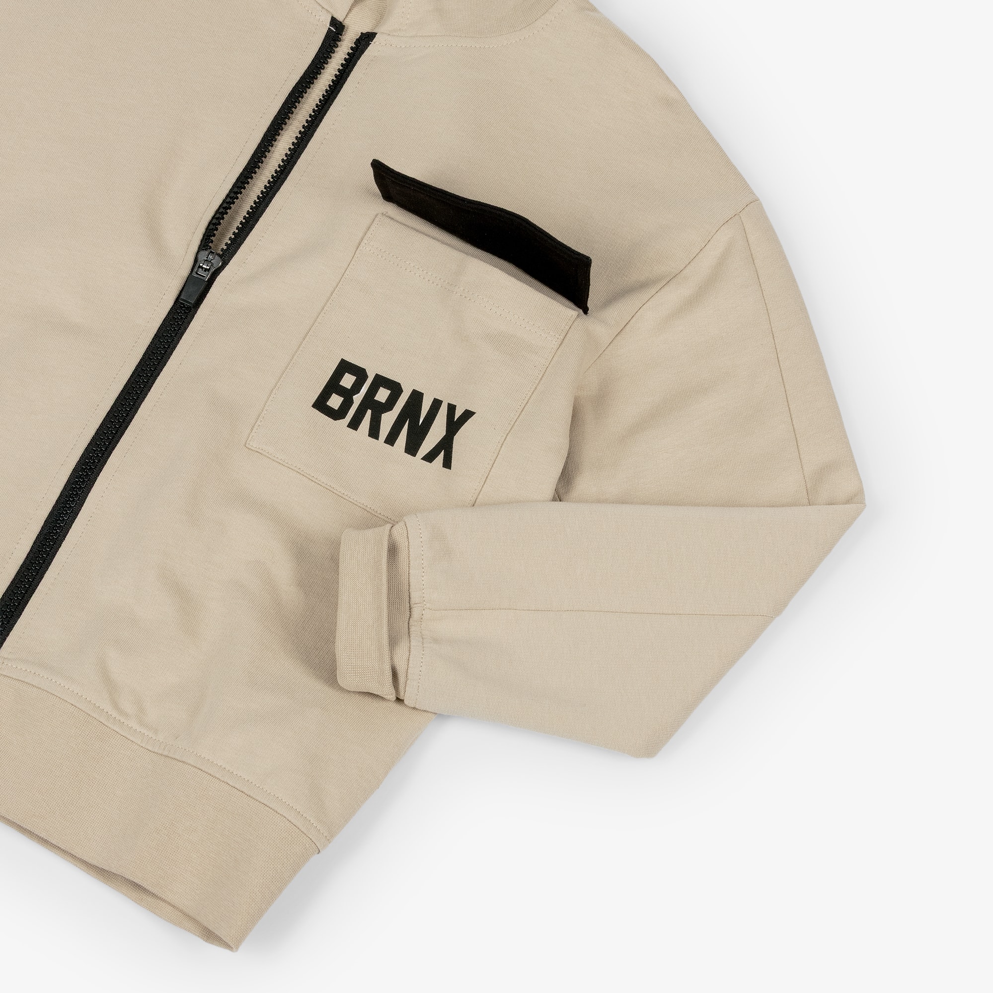 Boys Beige & Black Graphic Cotton Tracksuit - View 5