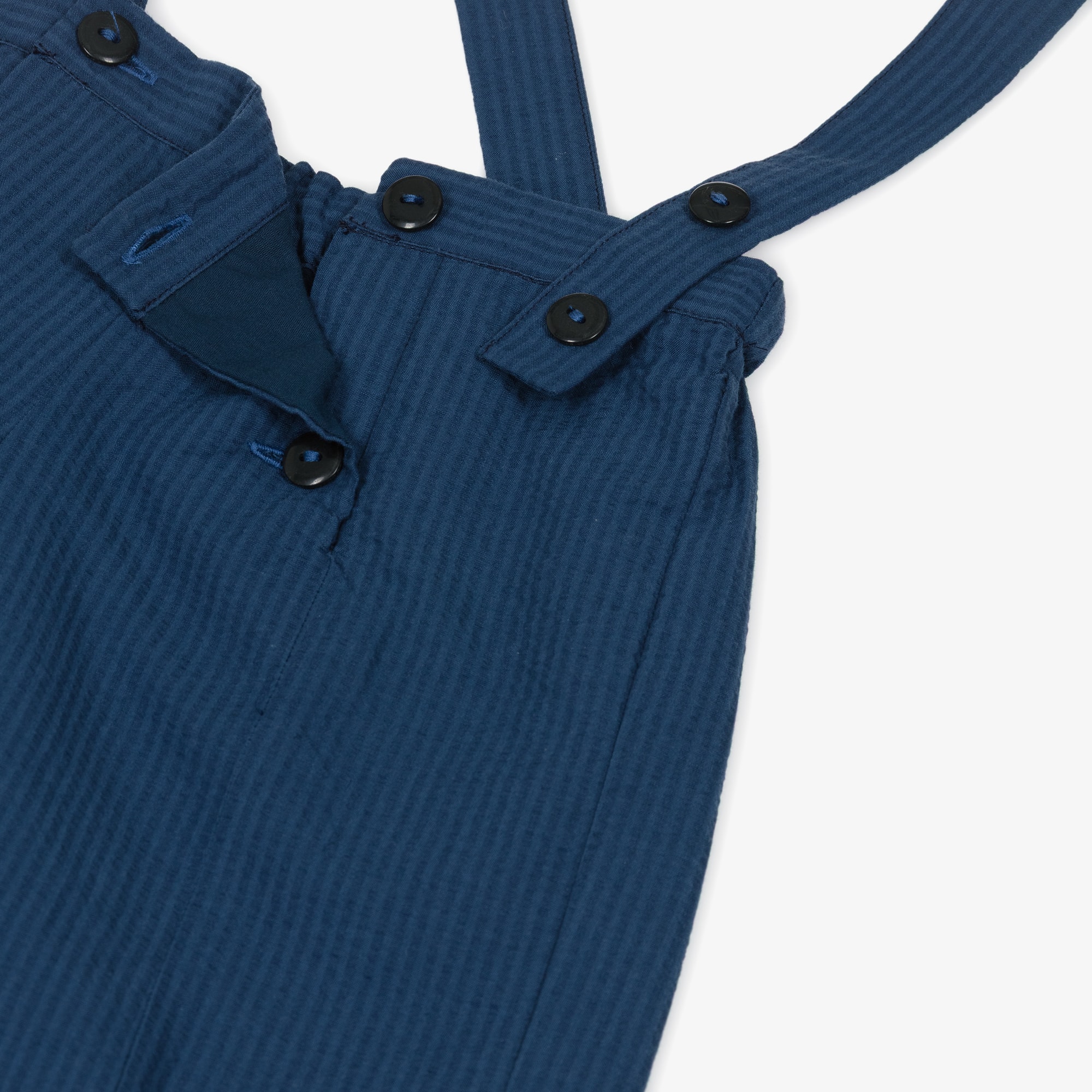 Boys Navy Blue Cotton Seersucker Sailor Shorts Set - View 7