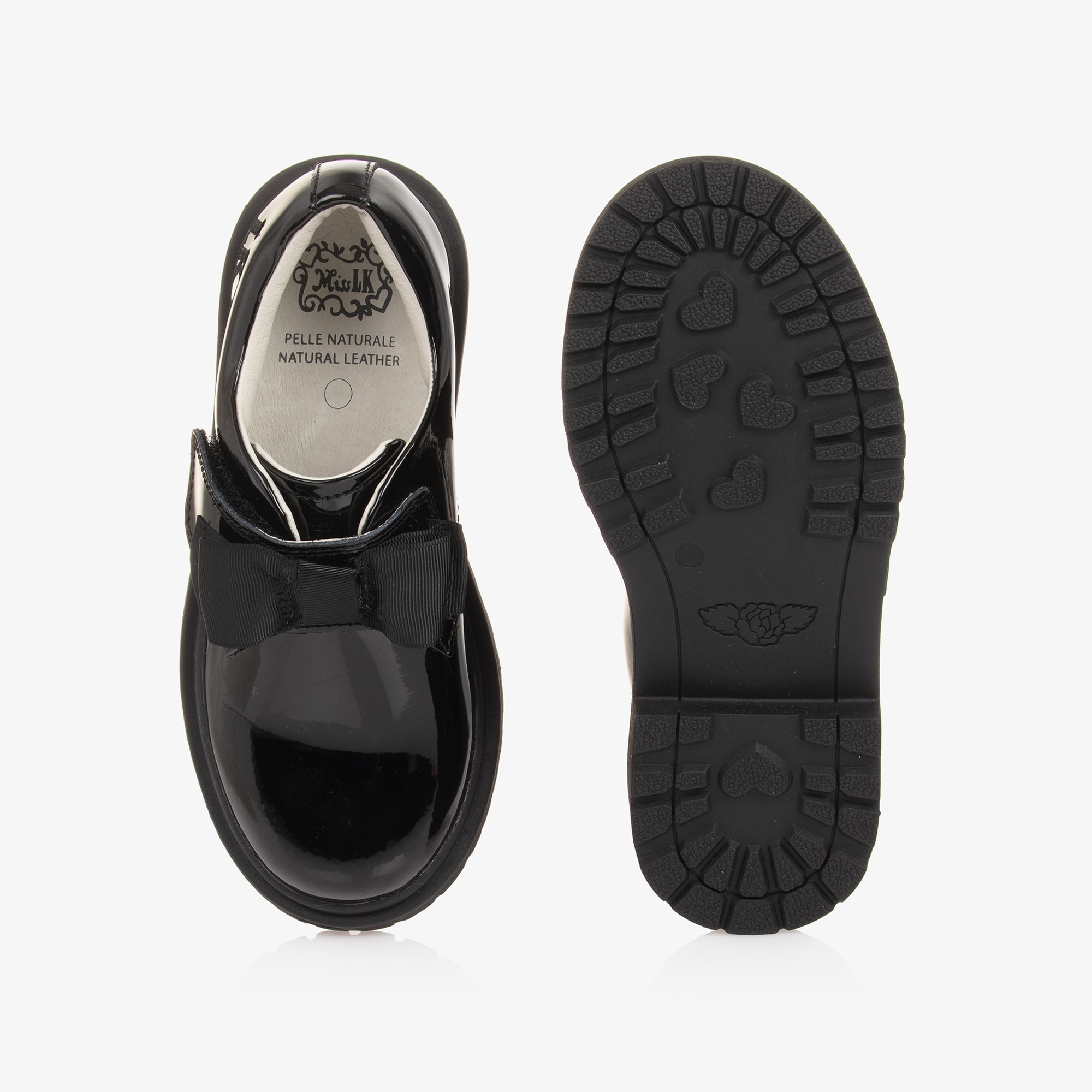 Girls Black Patent Leather Shoes - View 3