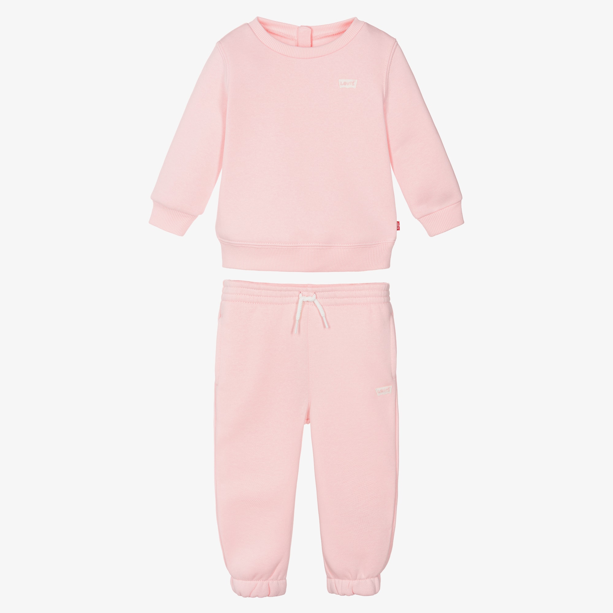 Girls Pink Jersey Batwing Logo Tracksuit - View 2