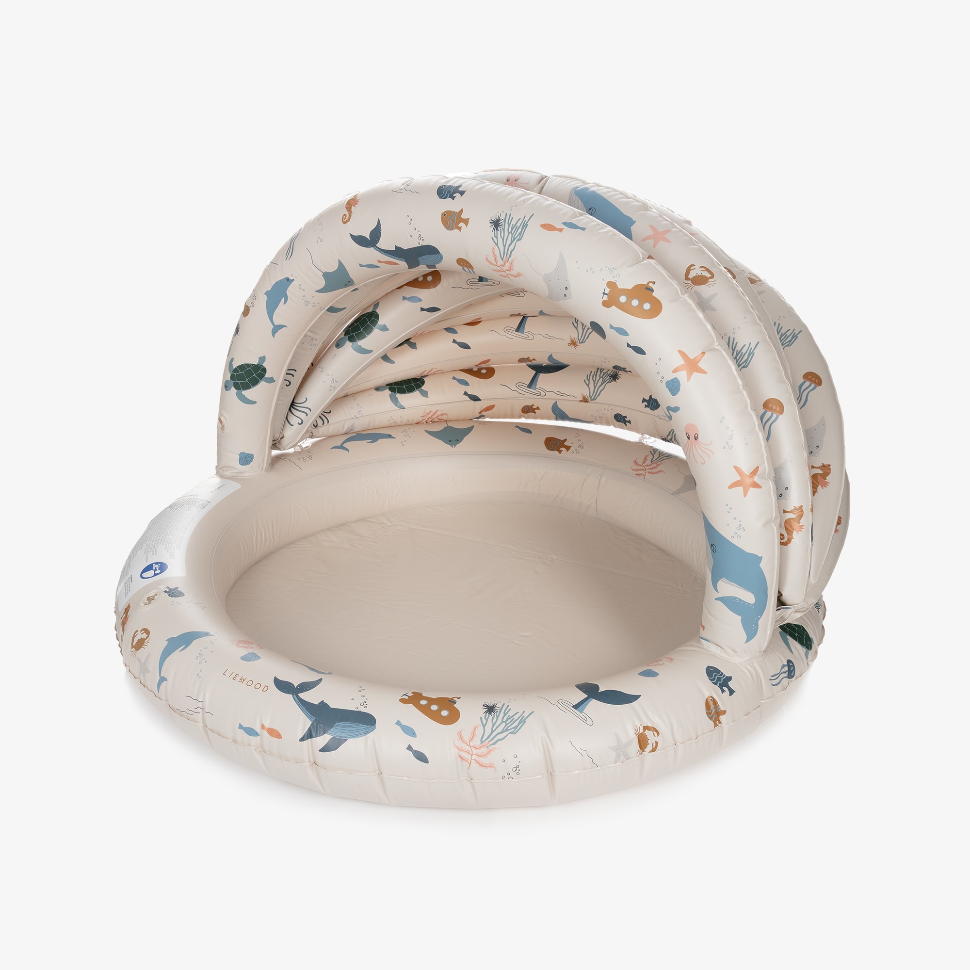 Beige Sea Creature Print Paddling Pool (108cm) - View 1