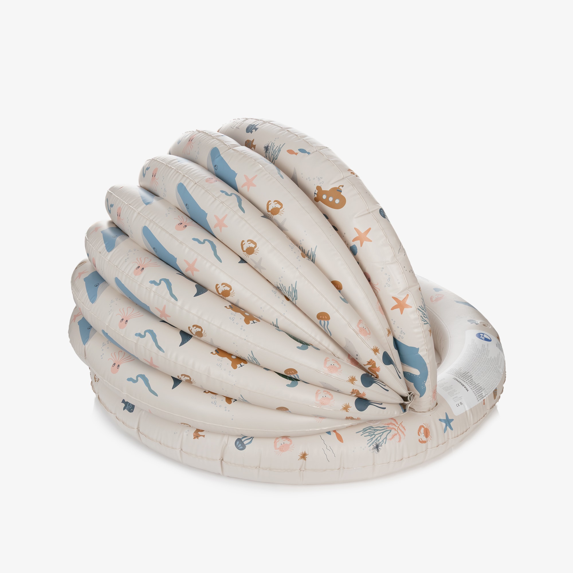 Beige Sea Creature Print Paddling Pool (108cm) - View 3