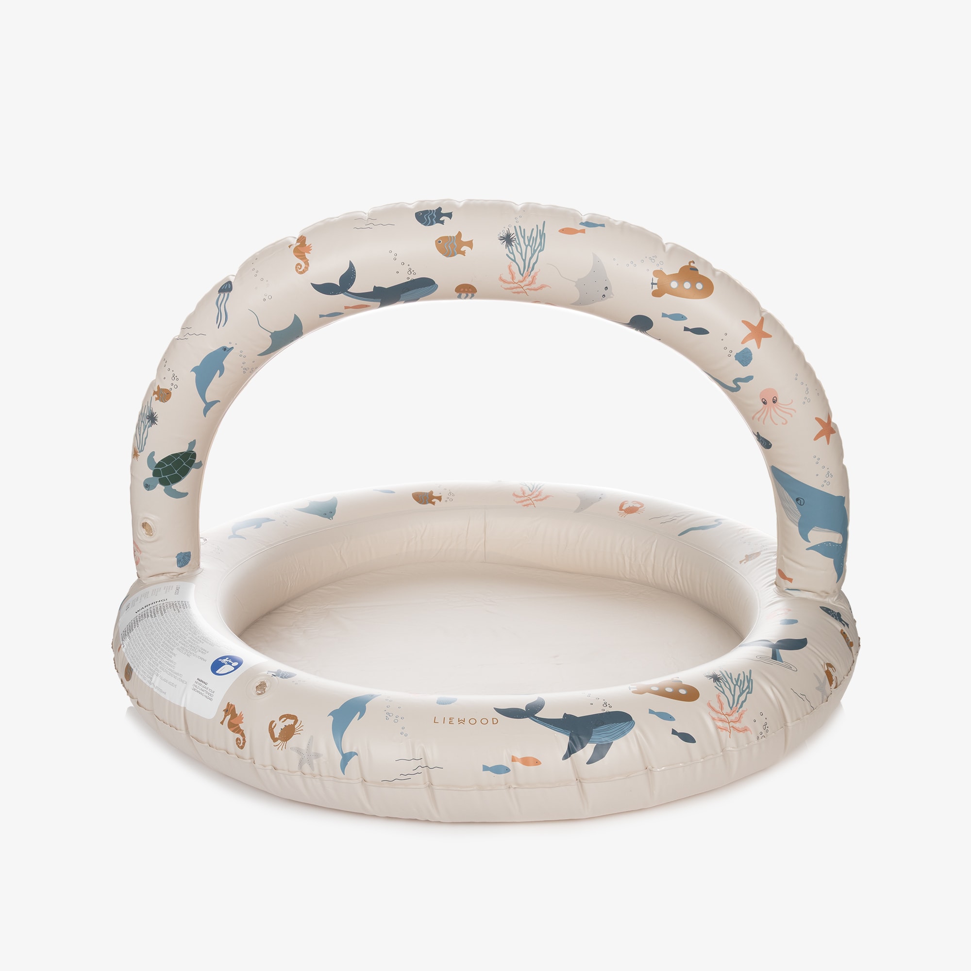Beige Sea Creature Print Paddling Pool (108cm) - View 4