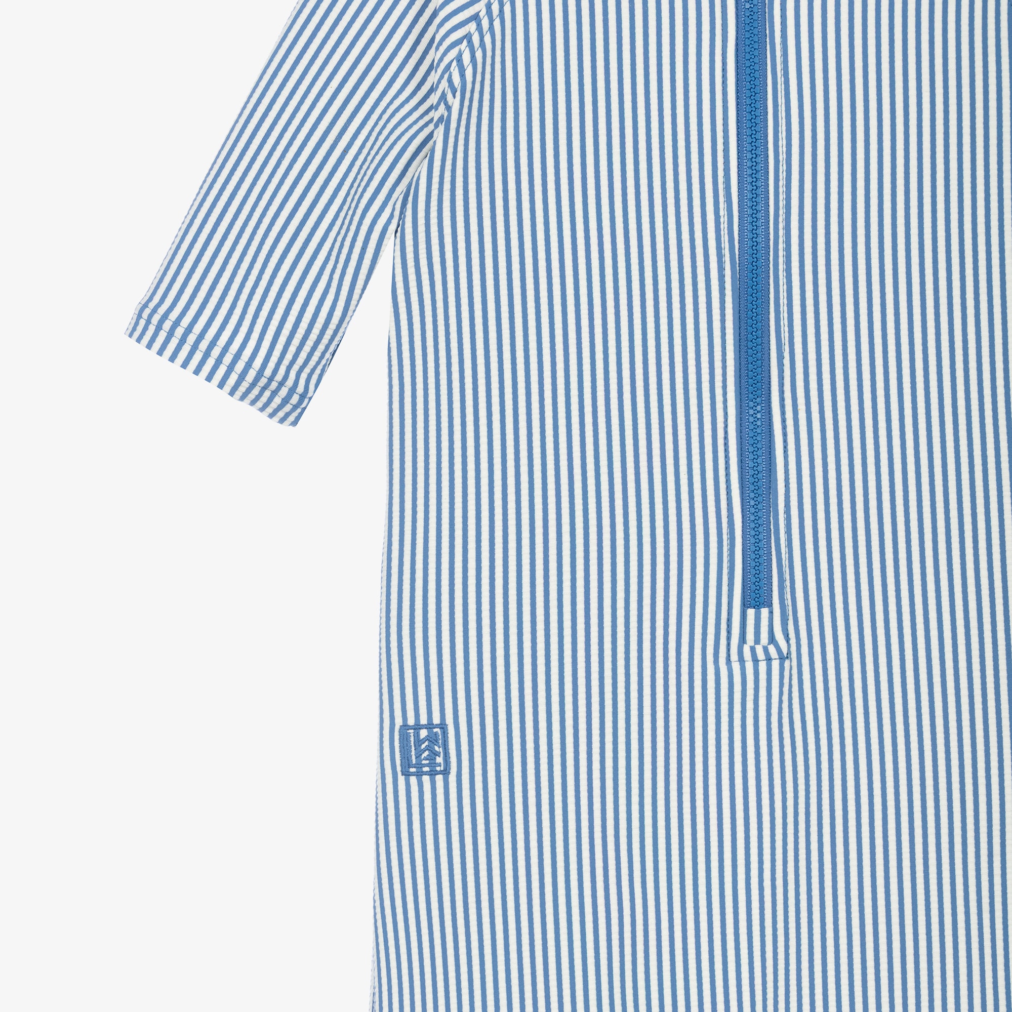Boys Blue & White Stripe Sun Suit - View 3