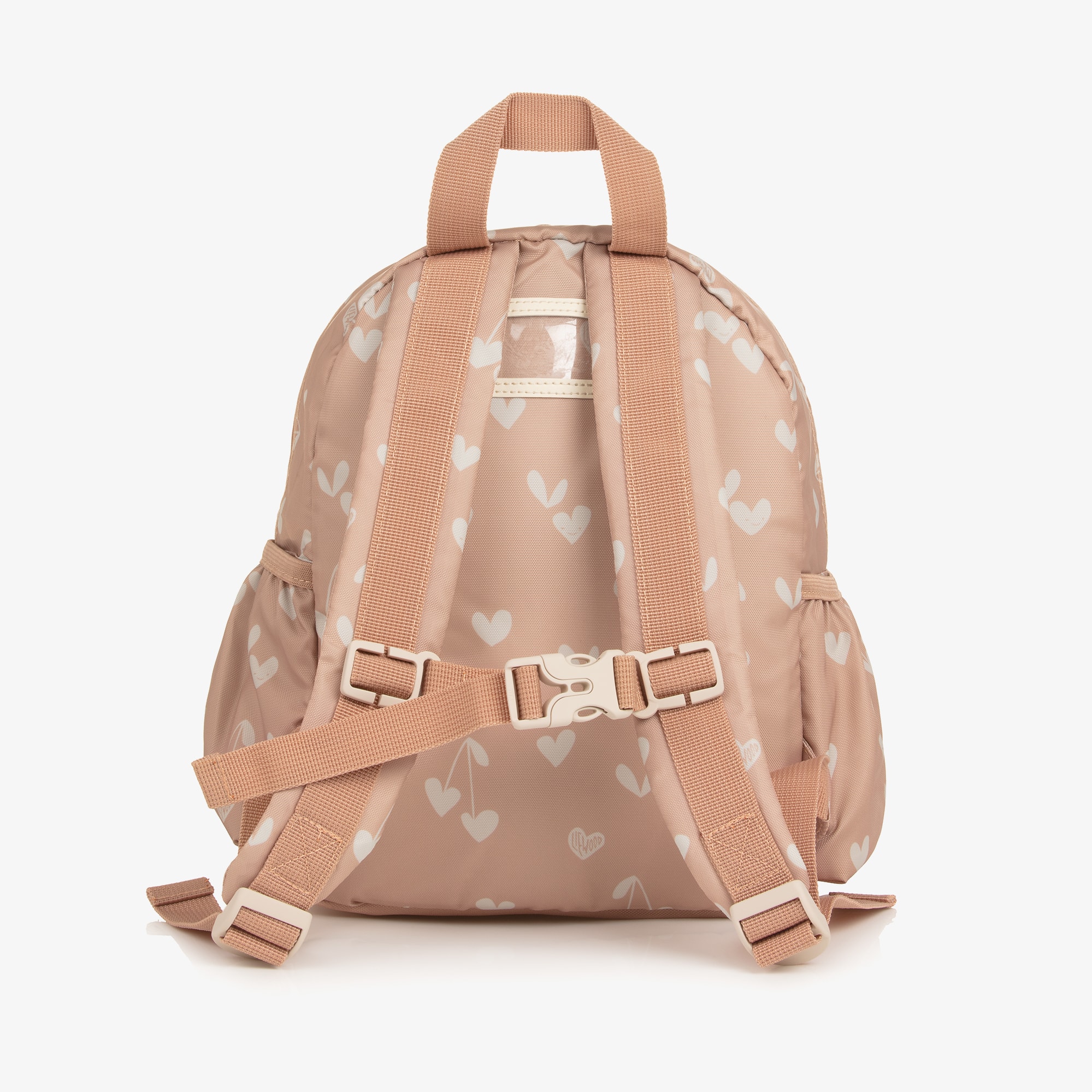 Dusky Pink Heart Print Backpack (27cm) - View 4