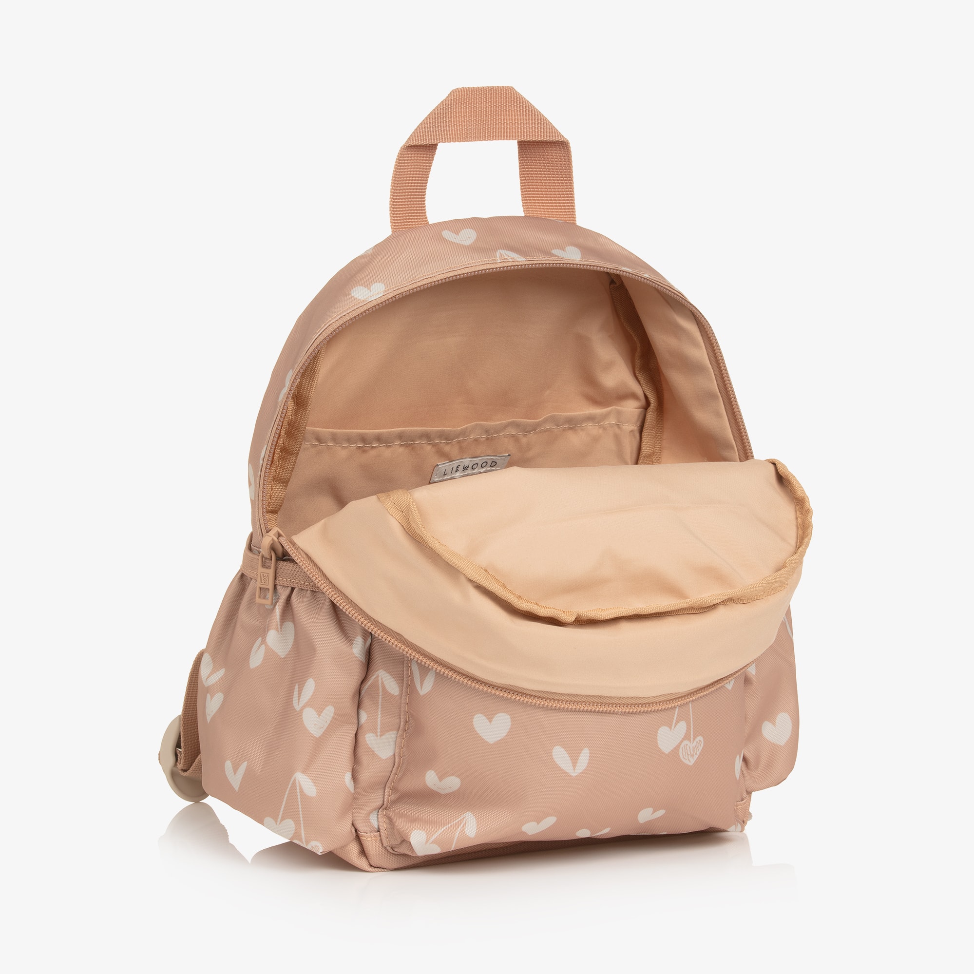 Dusky Pink Heart Print Backpack (27cm) - View 5