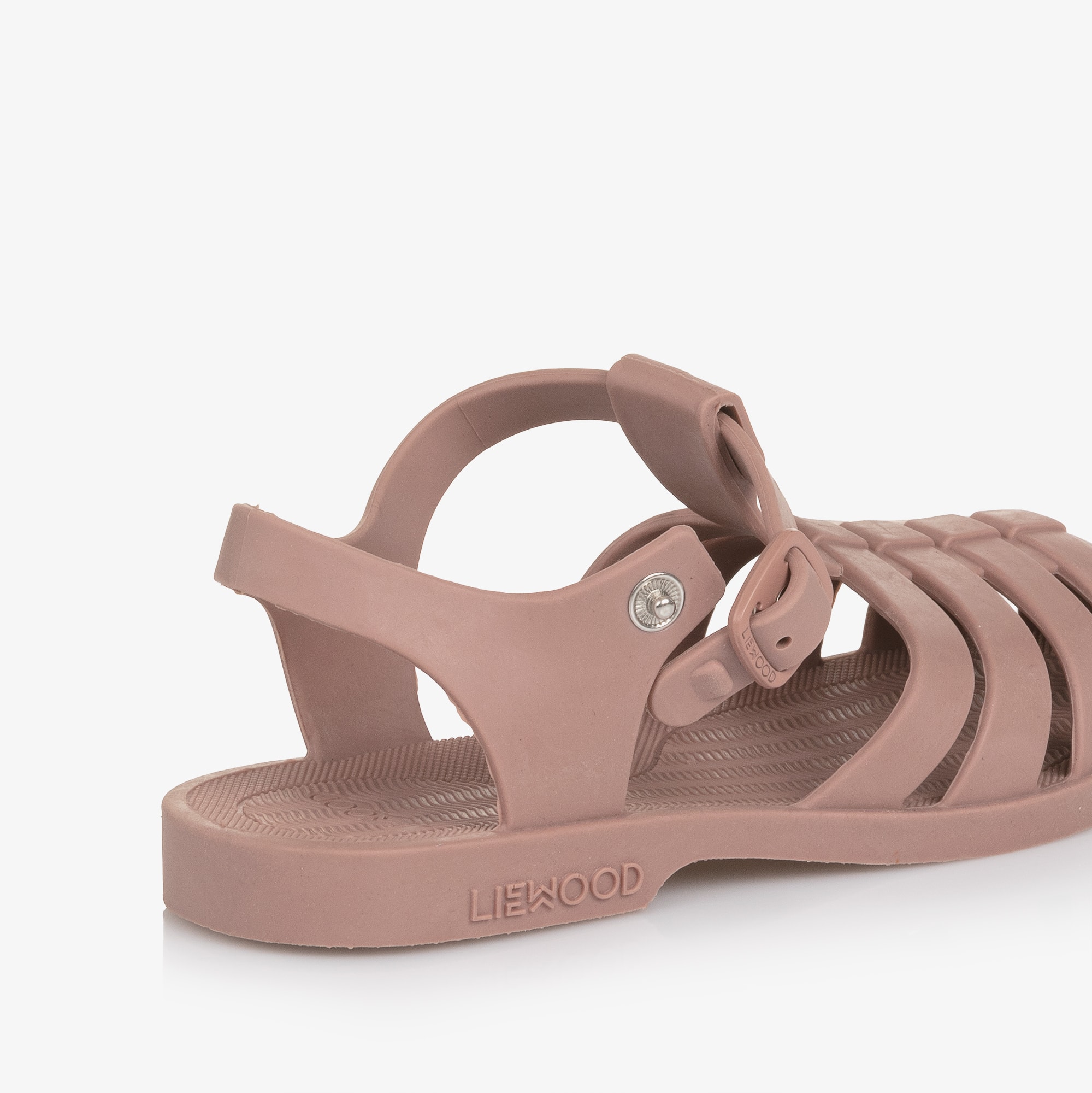 Girls Dark Rose Pink Jelly Sandals - View 7