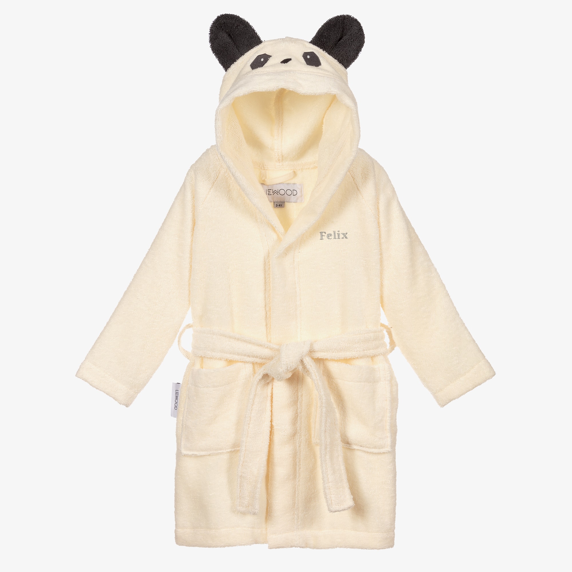 Personalised Ivory Panda Towelling Bathrobe - View 1