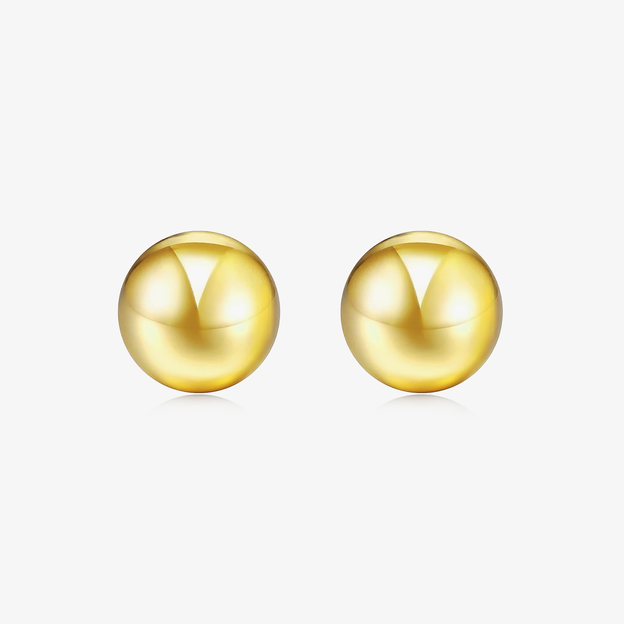 Gold Plated Sterling Silver 4mm Ball Stud Earrings - View 1