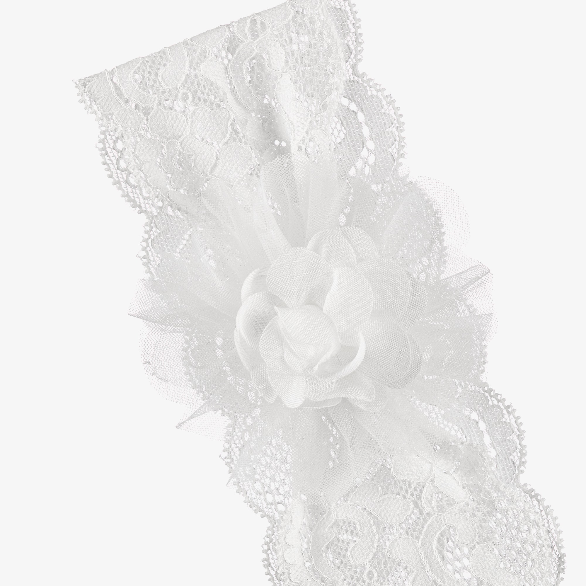 Baby Girls White Socks & Lace Headband Set - View 3