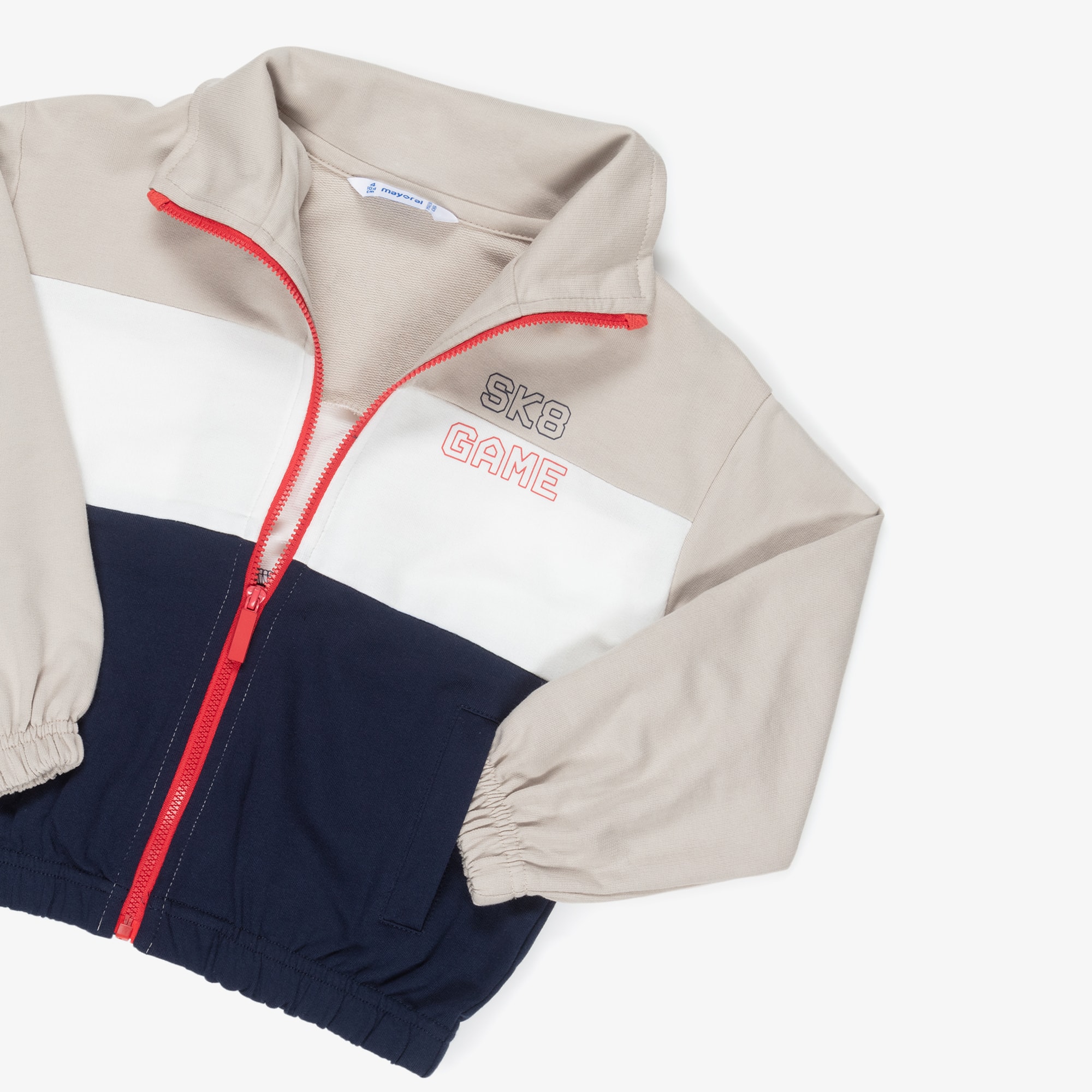 Boys Blue & Beige Tracksuit Set with SK8 Game Print - View 3