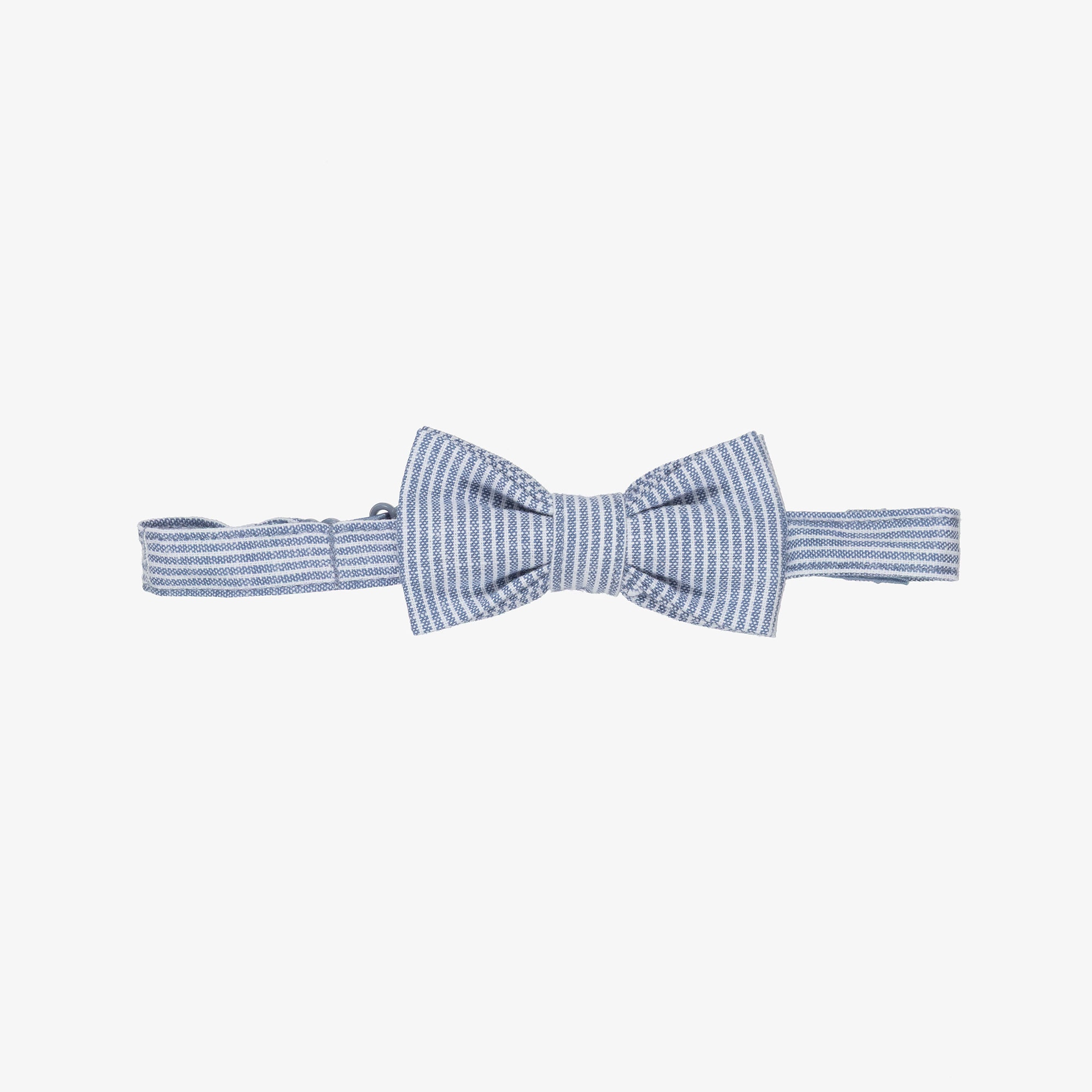 Boys Blue & White Stripe Bow Tie - View 1