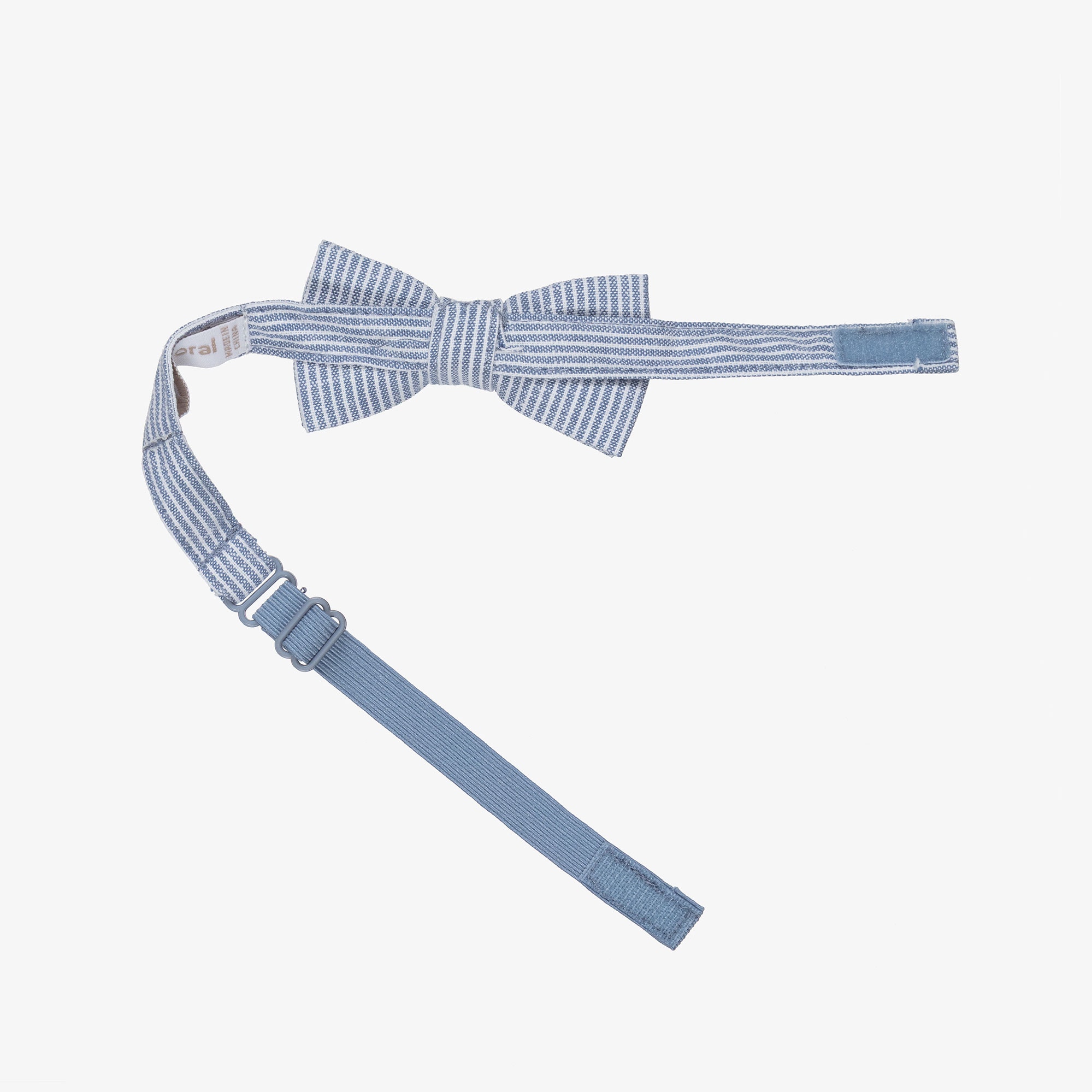 Boys Blue & White Stripe Bow Tie - View 2