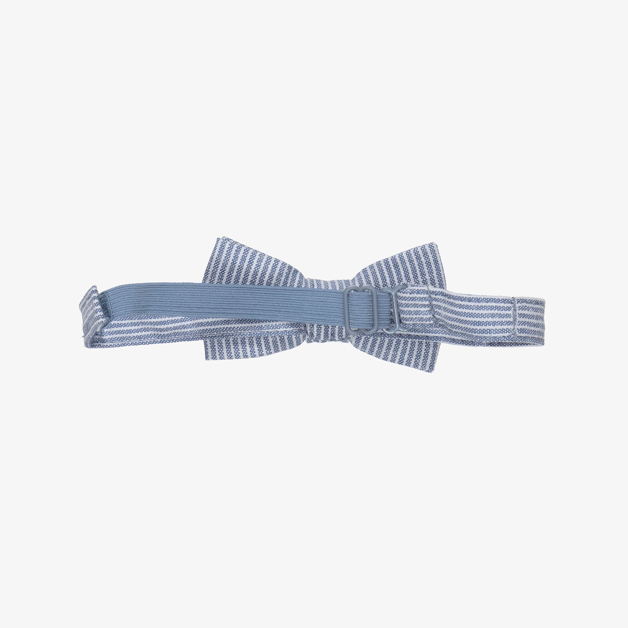 Boys Blue & White Stripe Bow Tie - View 3