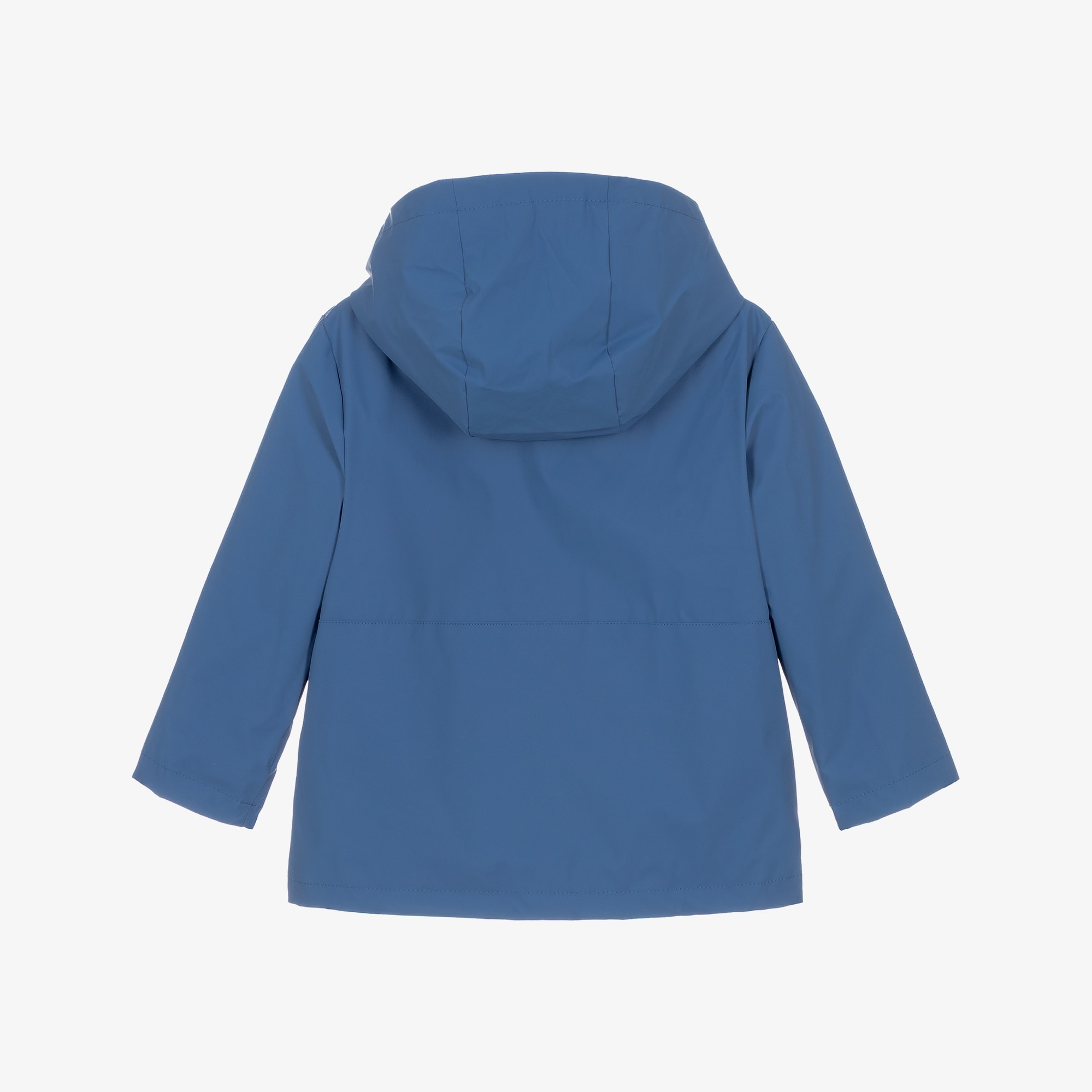 Boys Cobalt Blue Zip-Up Raincoat - View 2