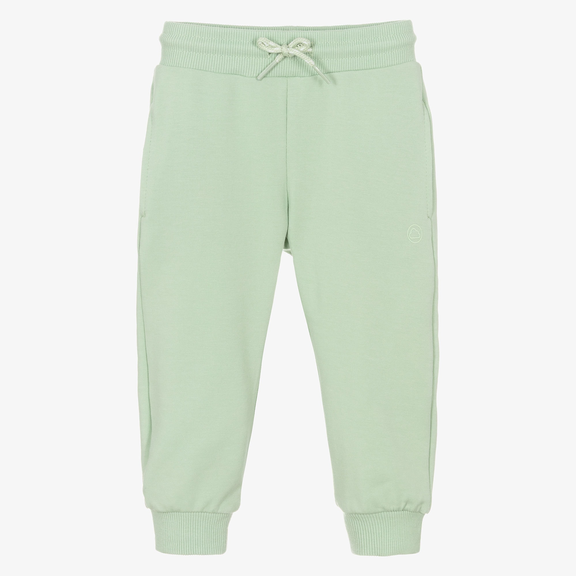 Boys Pale Green Jersey Joggers - View 1