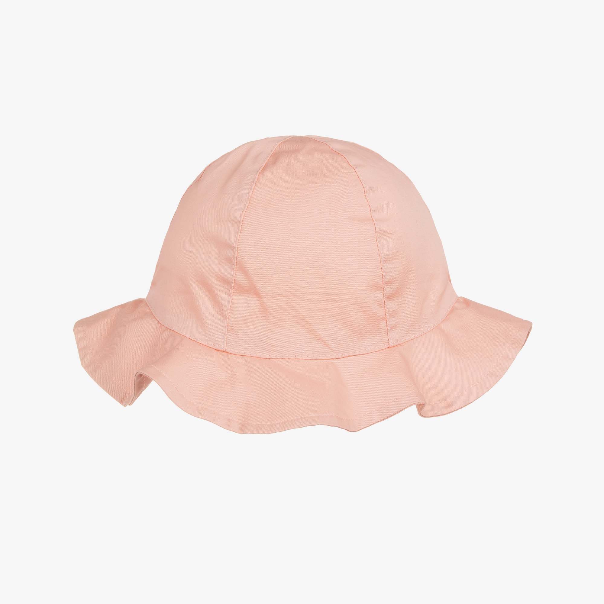 Girls Pink Cotton Sun Hat with Bow - View 1