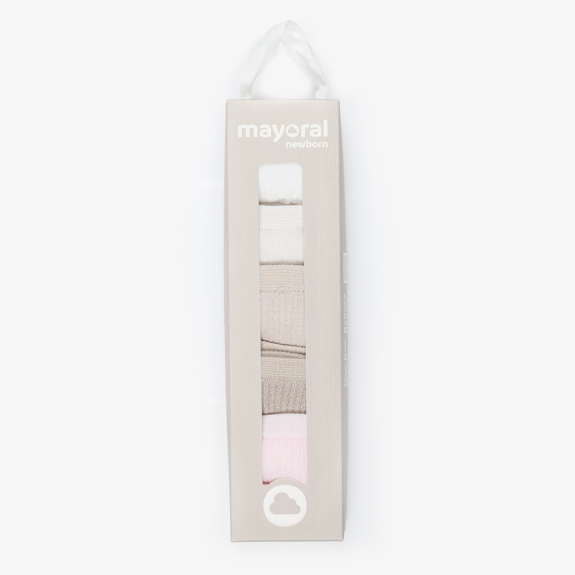 Pink & Beige Baby Socks (6 Pack) - View 3