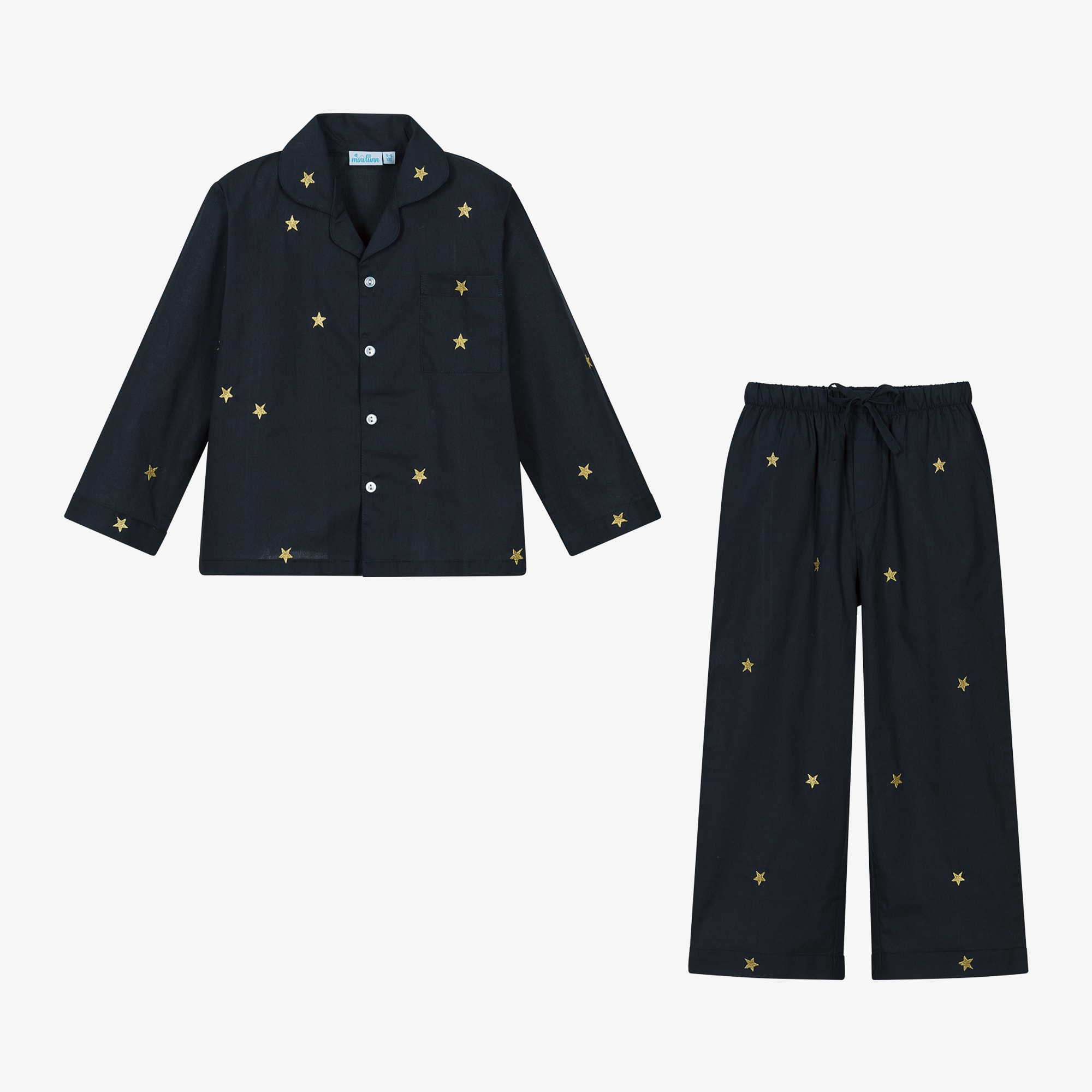 Girls White & Gold Star Cotton Pyjamas - View 3