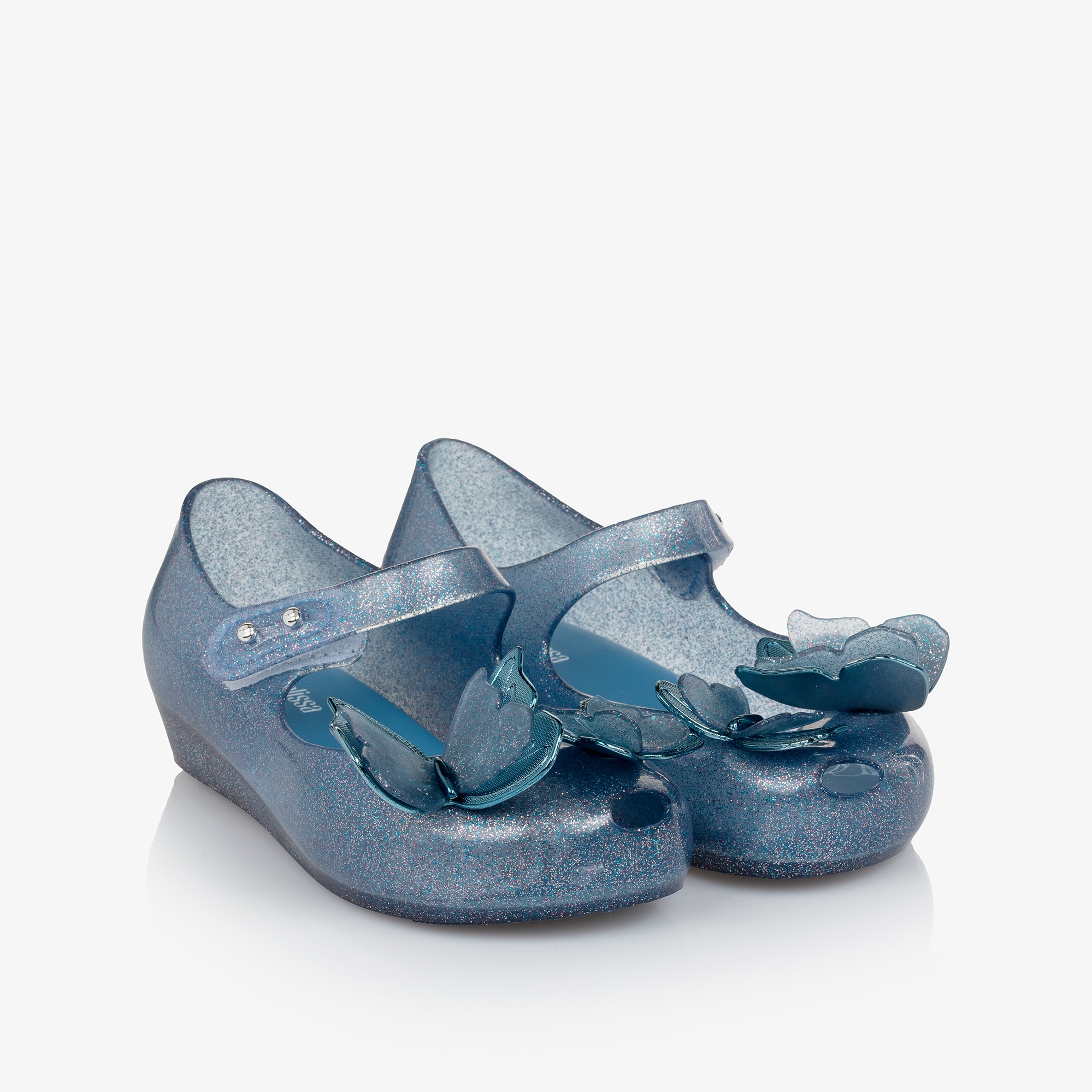 Girls Blue Butterfly Jelly Shoes - View 1