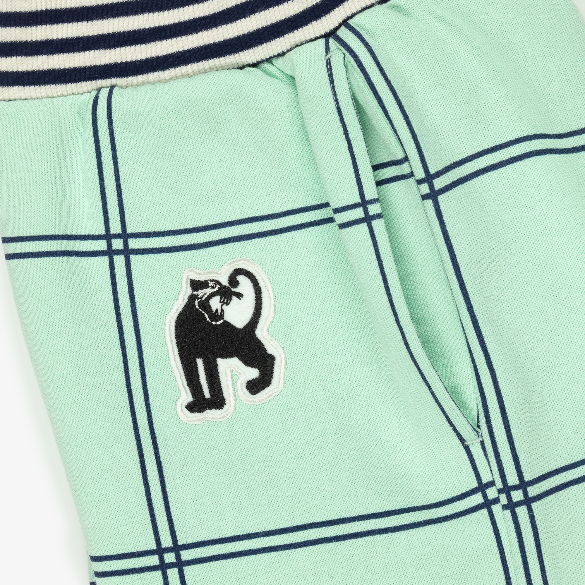 Boys Green Check Organic Cotton Shorts - View 3