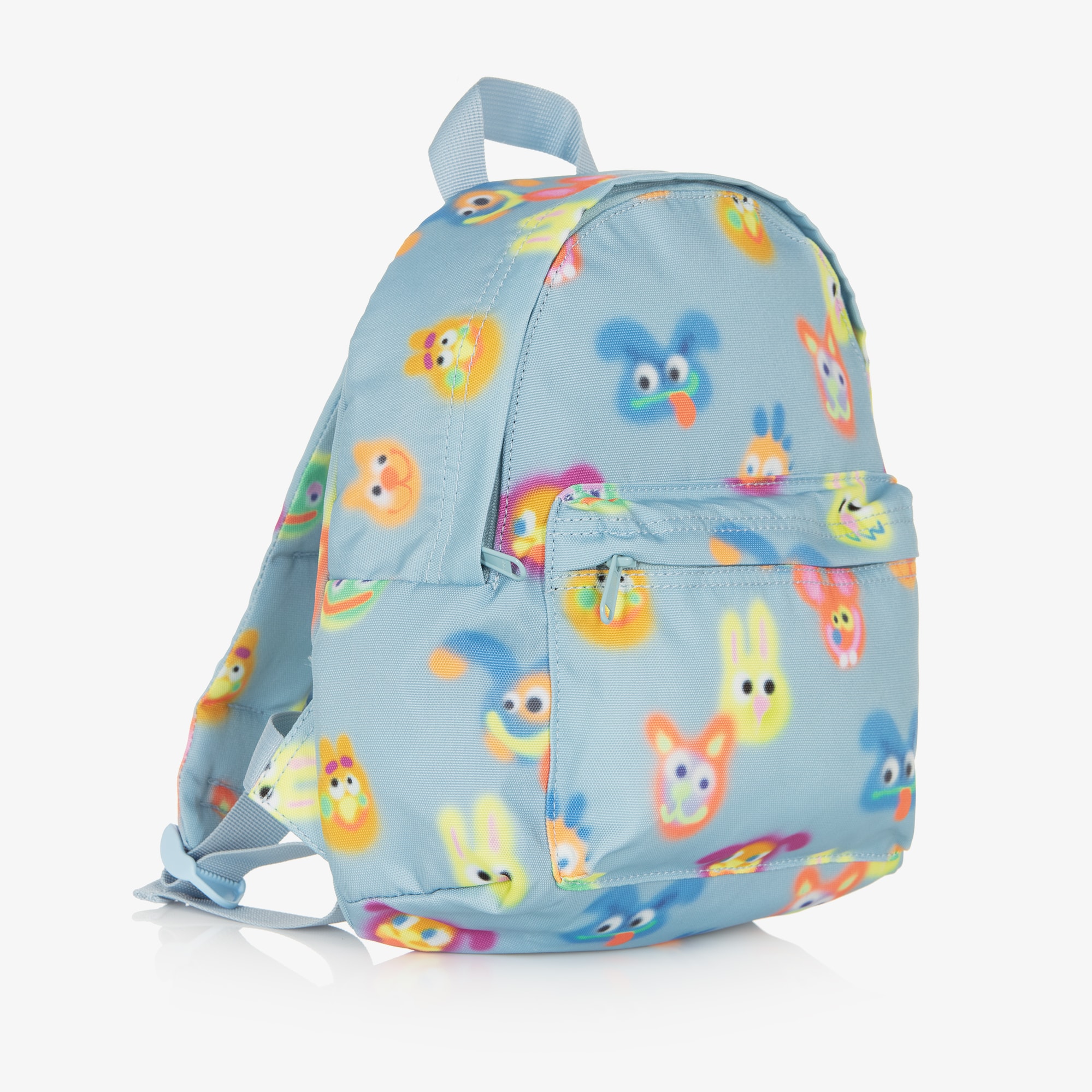 Blue Fuzzy Monster Canvas Backpack (29cm) - View 3