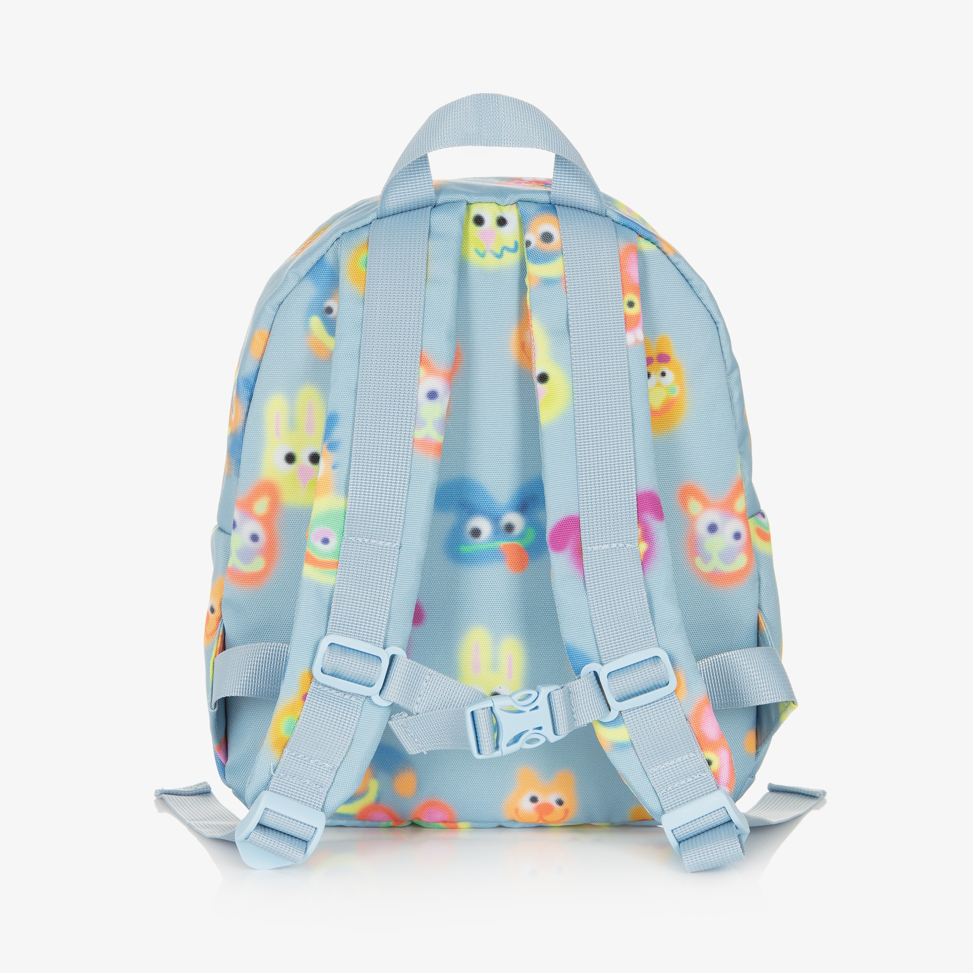 Blue Fuzzy Monster Canvas Backpack (29cm) - View 4