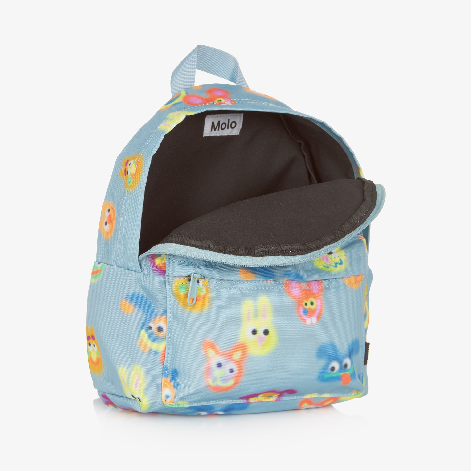 Blue Fuzzy Monster Canvas Backpack (29cm) - View 5
