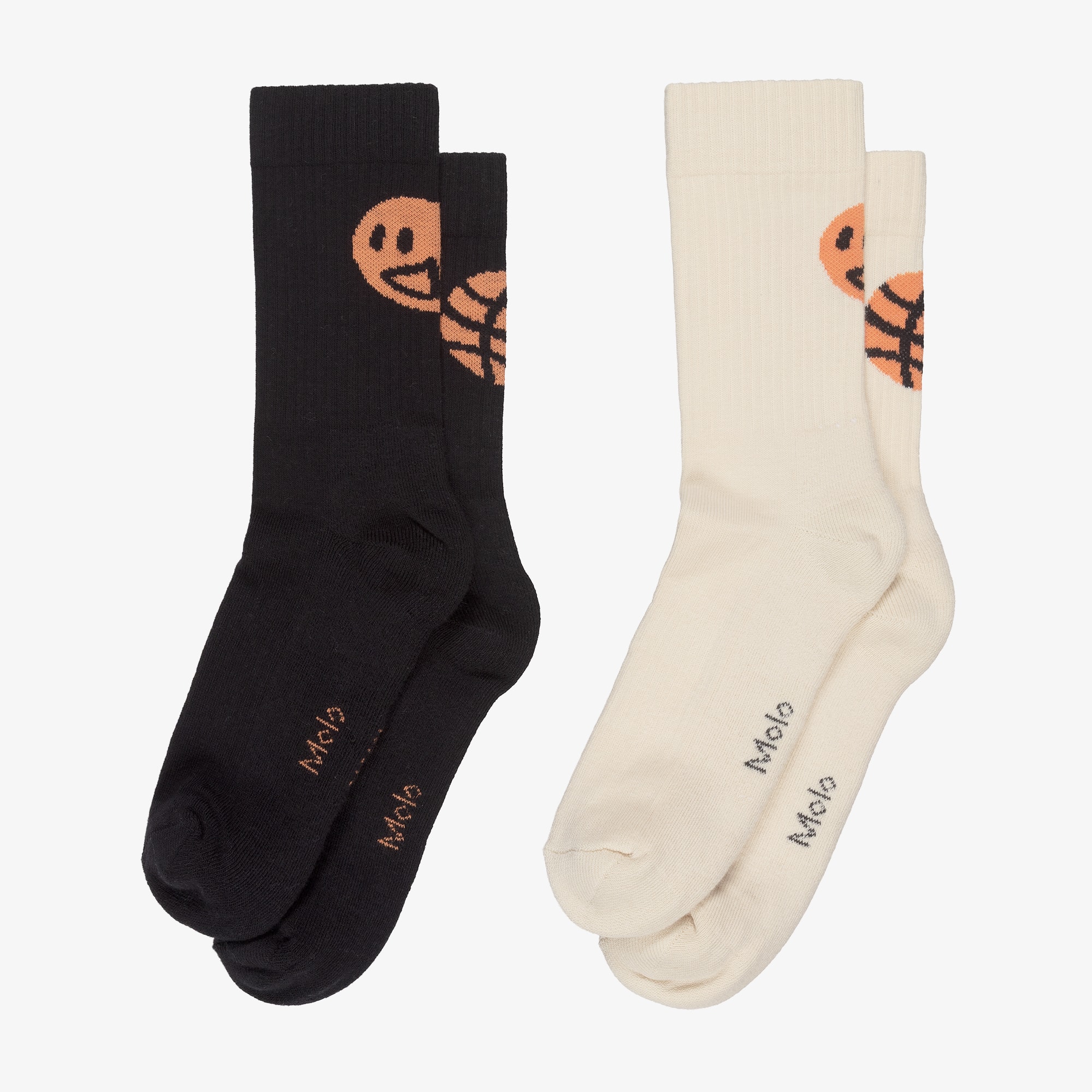 Boys Black & Ivory Cotton Basketball Socks (2 Pack) - View 2