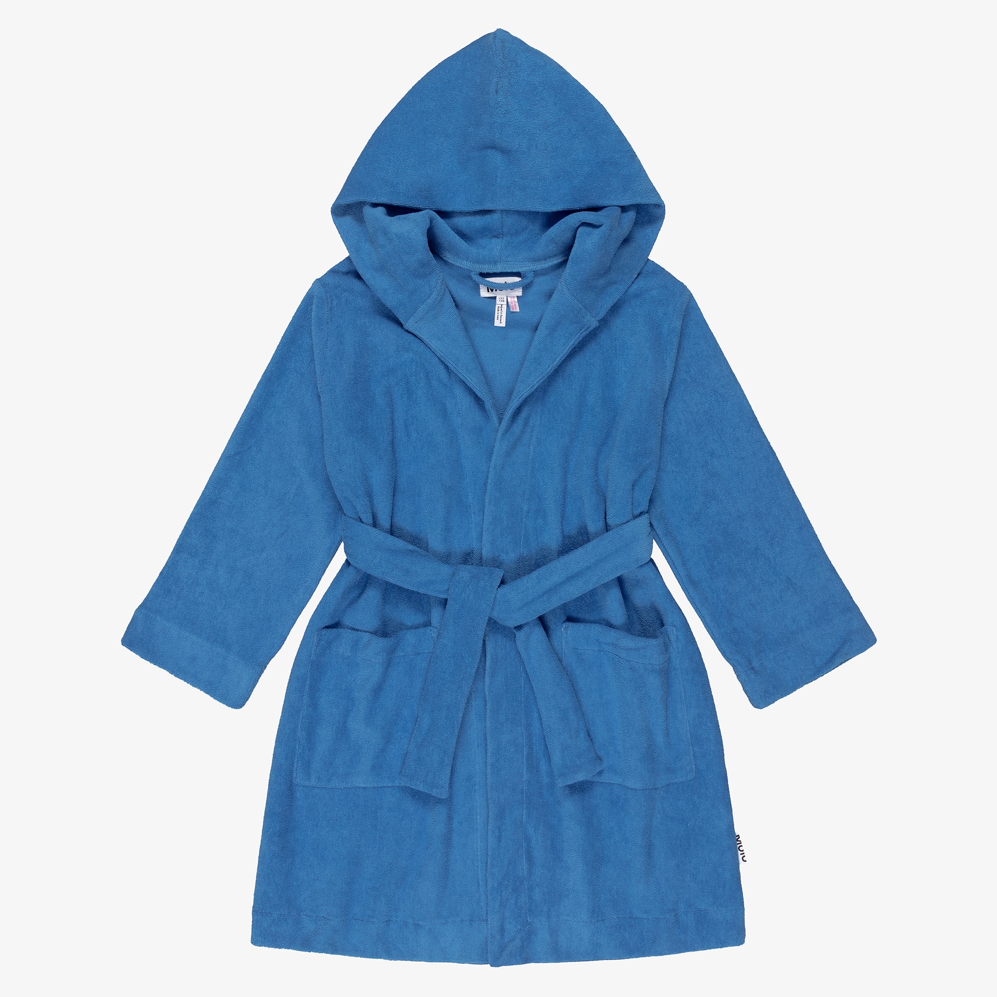 Boys Blue Organic Cotton Towelling Bathrobe - View 1