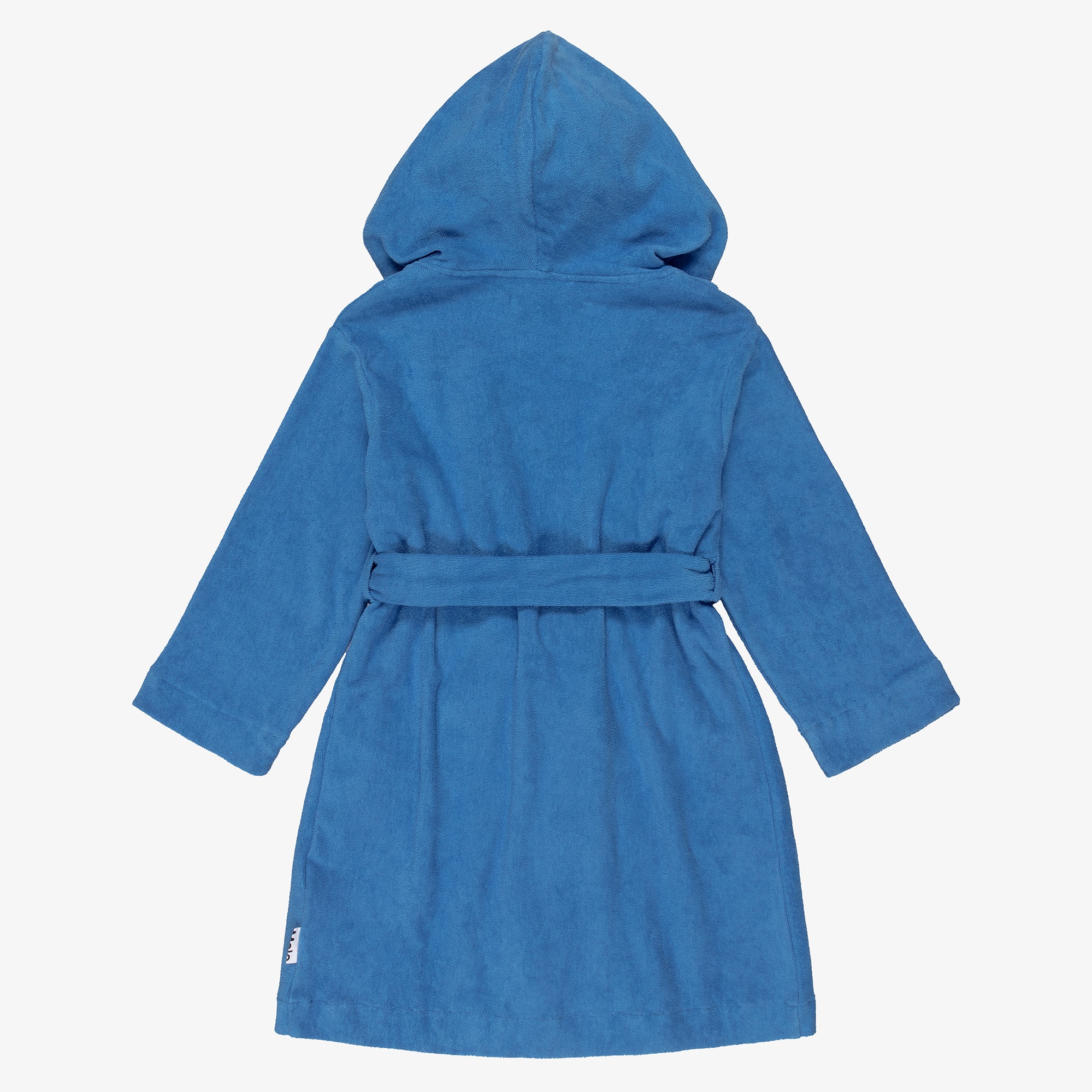 Boys Blue Organic Cotton Towelling Bathrobe - View 2