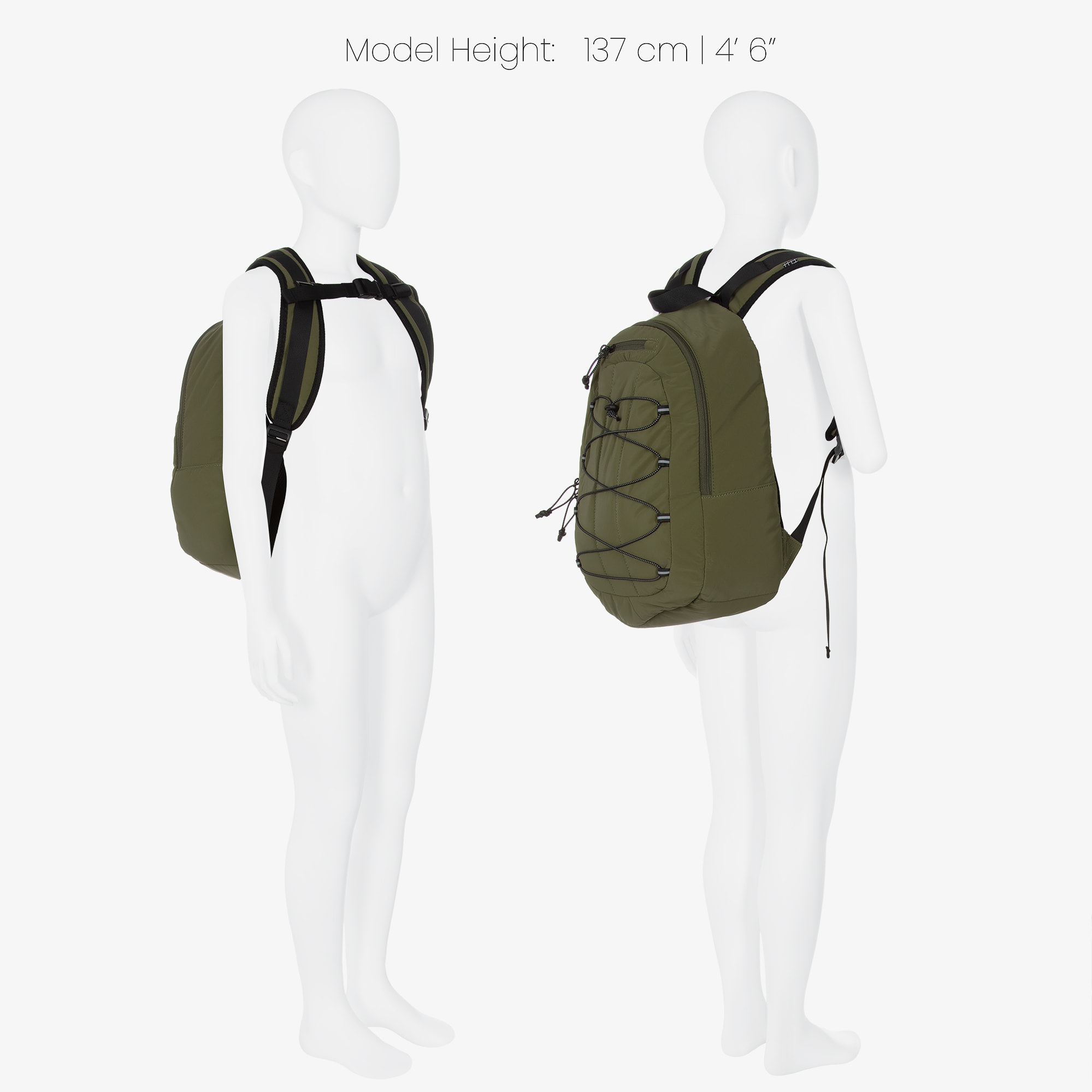 Boys Khaki Green Bungee Cord Backpack (41cm) - View 2
