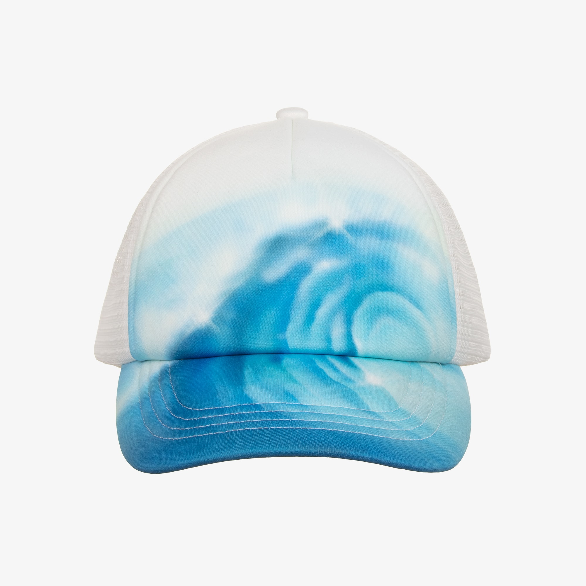 Boys White & Blue Wave Print Cap - View 3