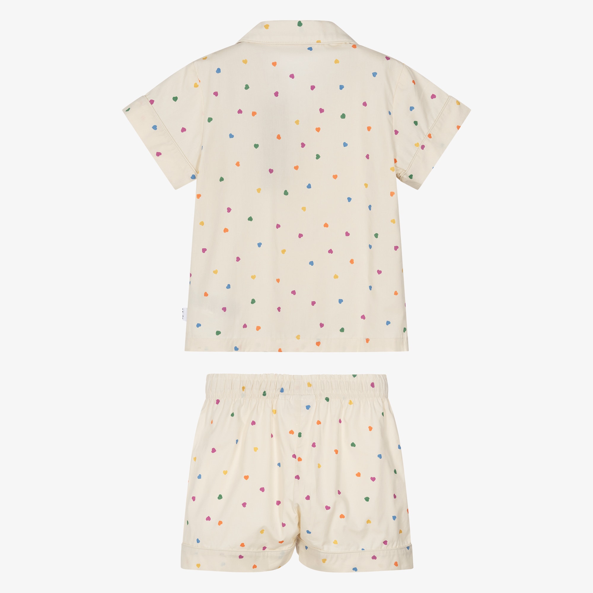 Girls Ivory Confetti Heart Short Pyjamas - View 4