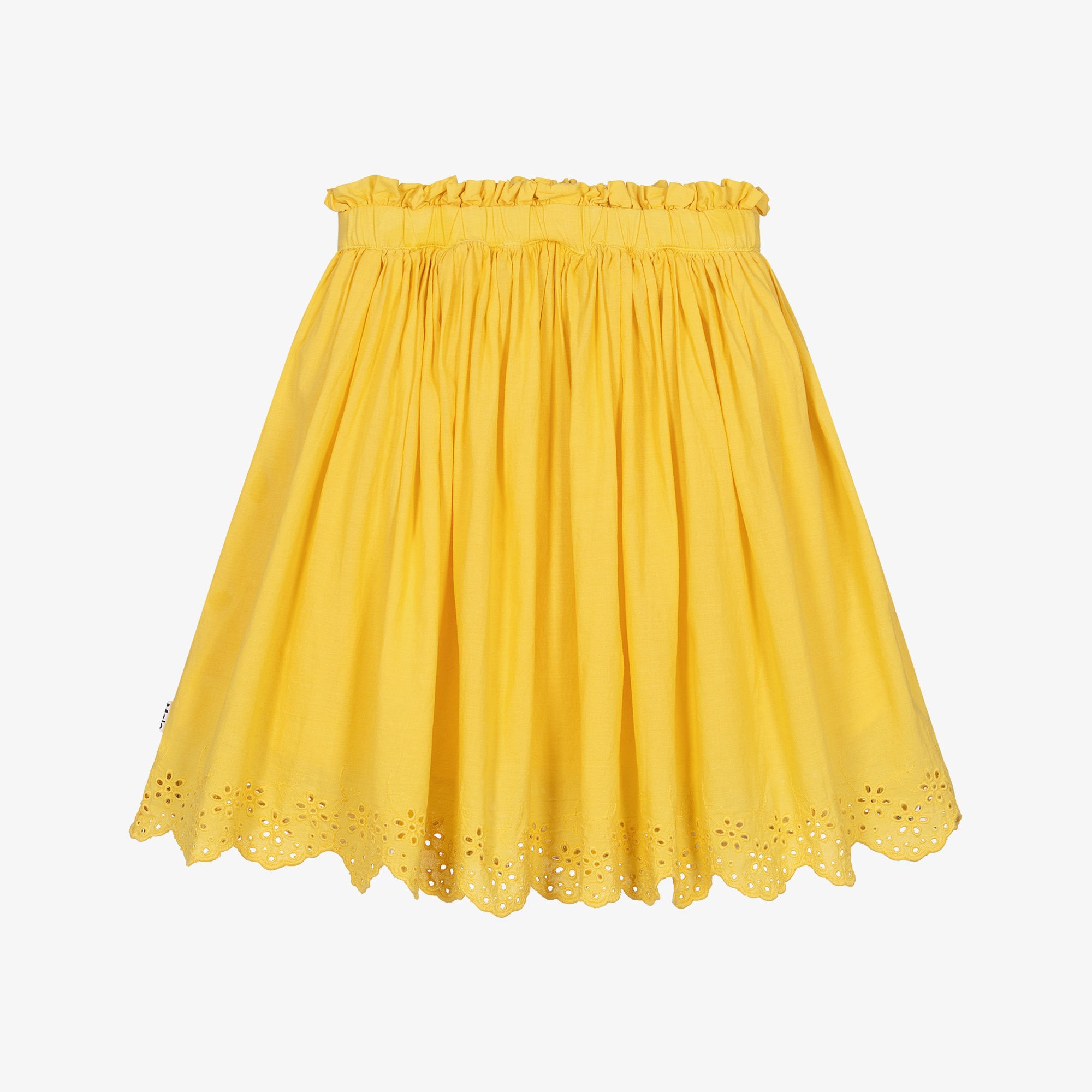 Girls Lilac Purple Cotton Skirt with Broderie Anglaise Trim - View 2