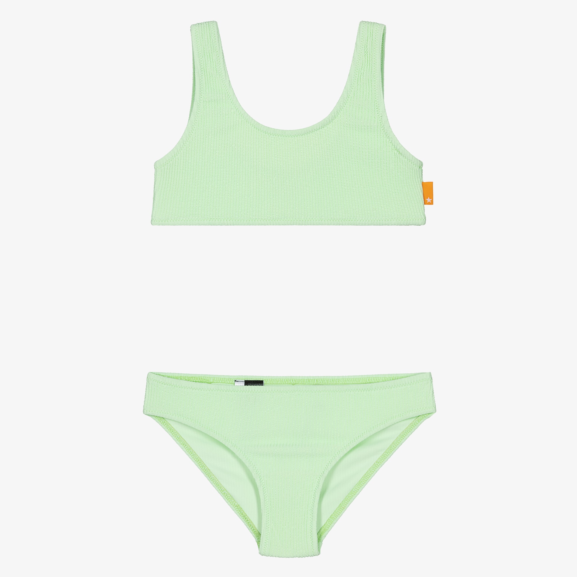 Girls Neon Pink Crinkle Bikini (UPF50+) - View 1