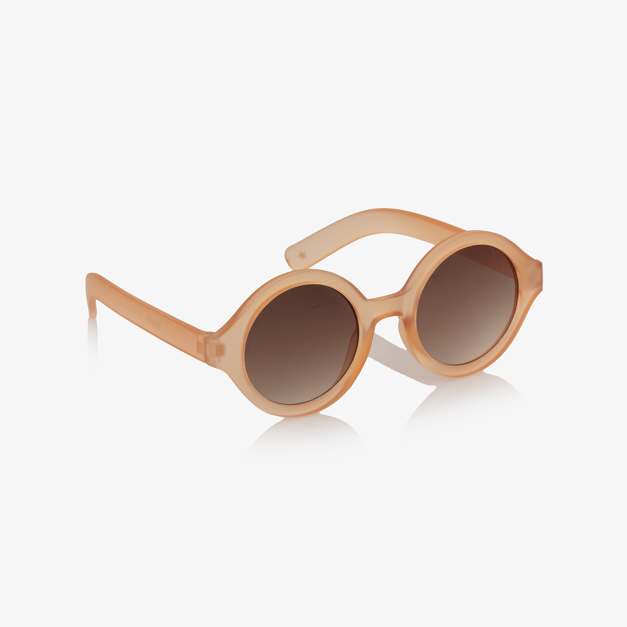 Girls Peach Round Sunglasses (UVA/UVB) - View 1