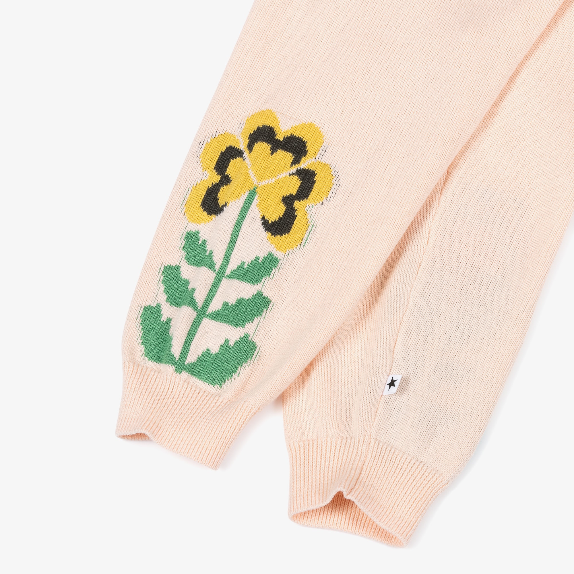 Girls Pink Organic Cotton Knit Flower Trousers - View 4