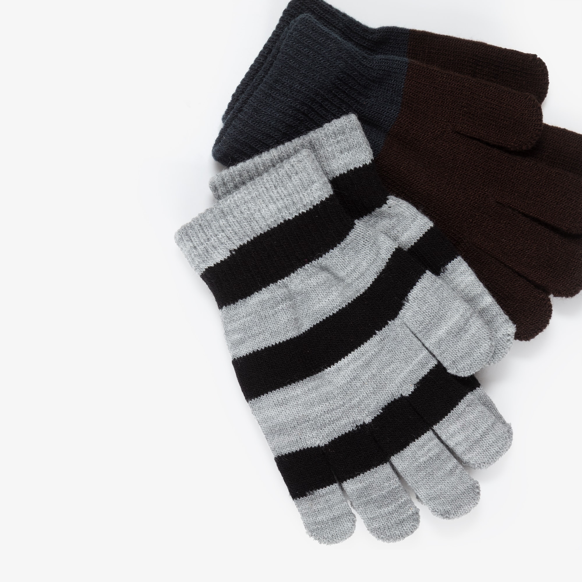 Green & Blue Stripe Knitted Gloves (2 Pack) - View 3