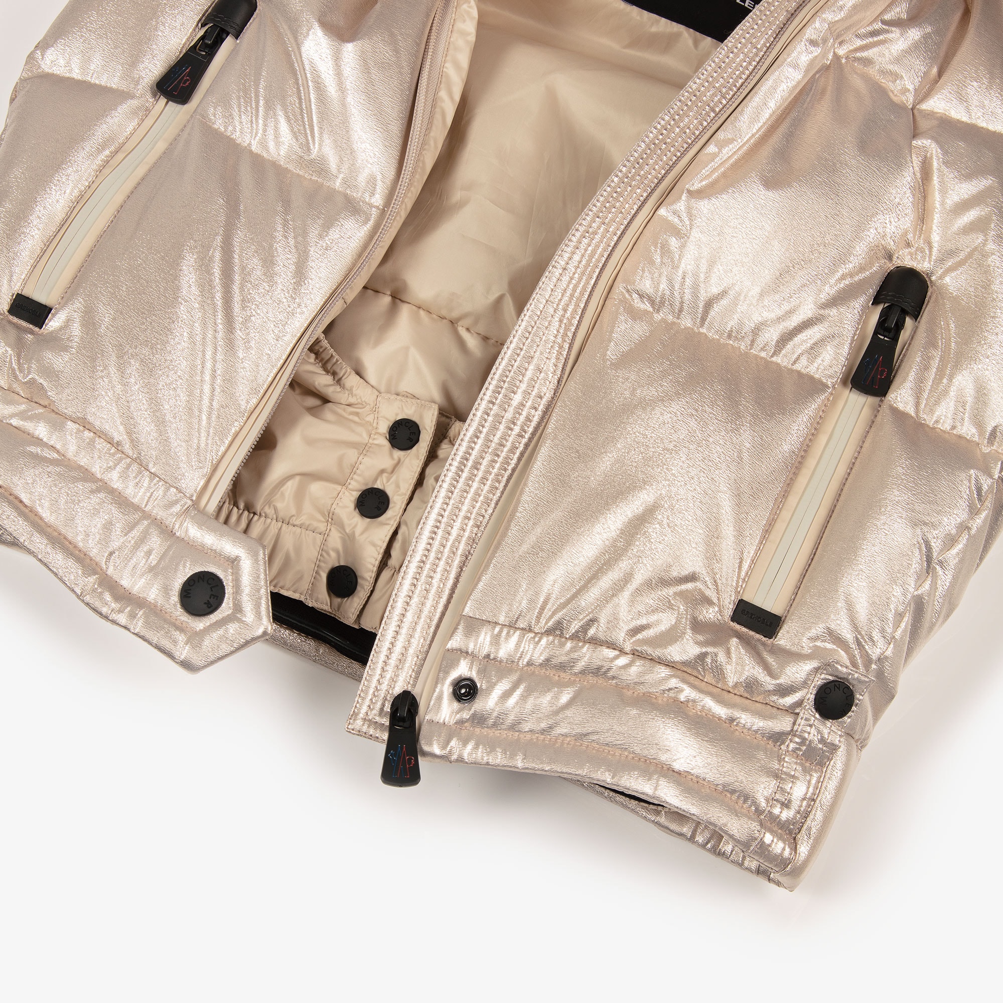 Girls Metallic Gold Violette Down Puffer Ski Jacket - View 6